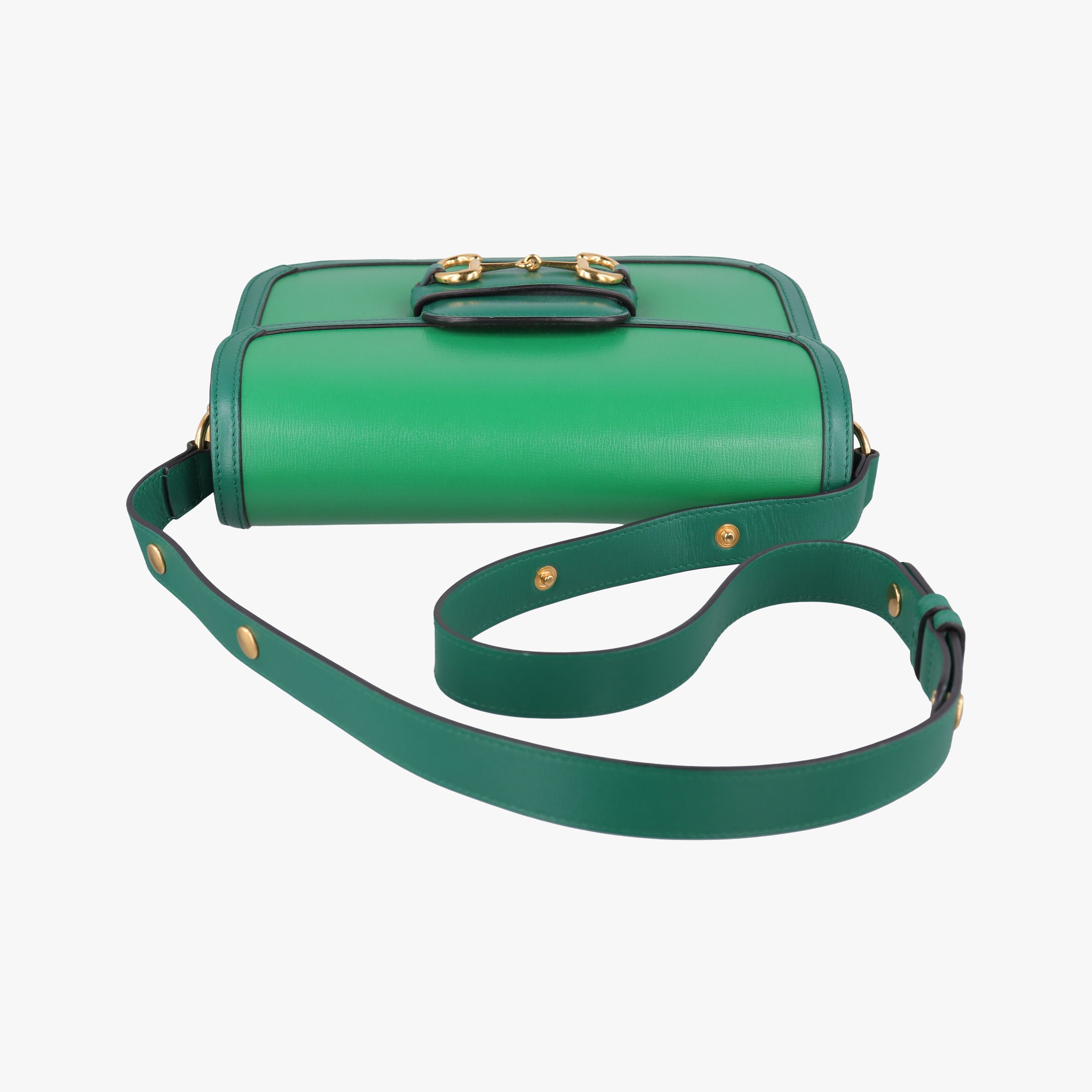 Secondhand Gucci The Hacker Project Horsebit 1955 Green Leather 602204 shoulderbag | stylenewstar