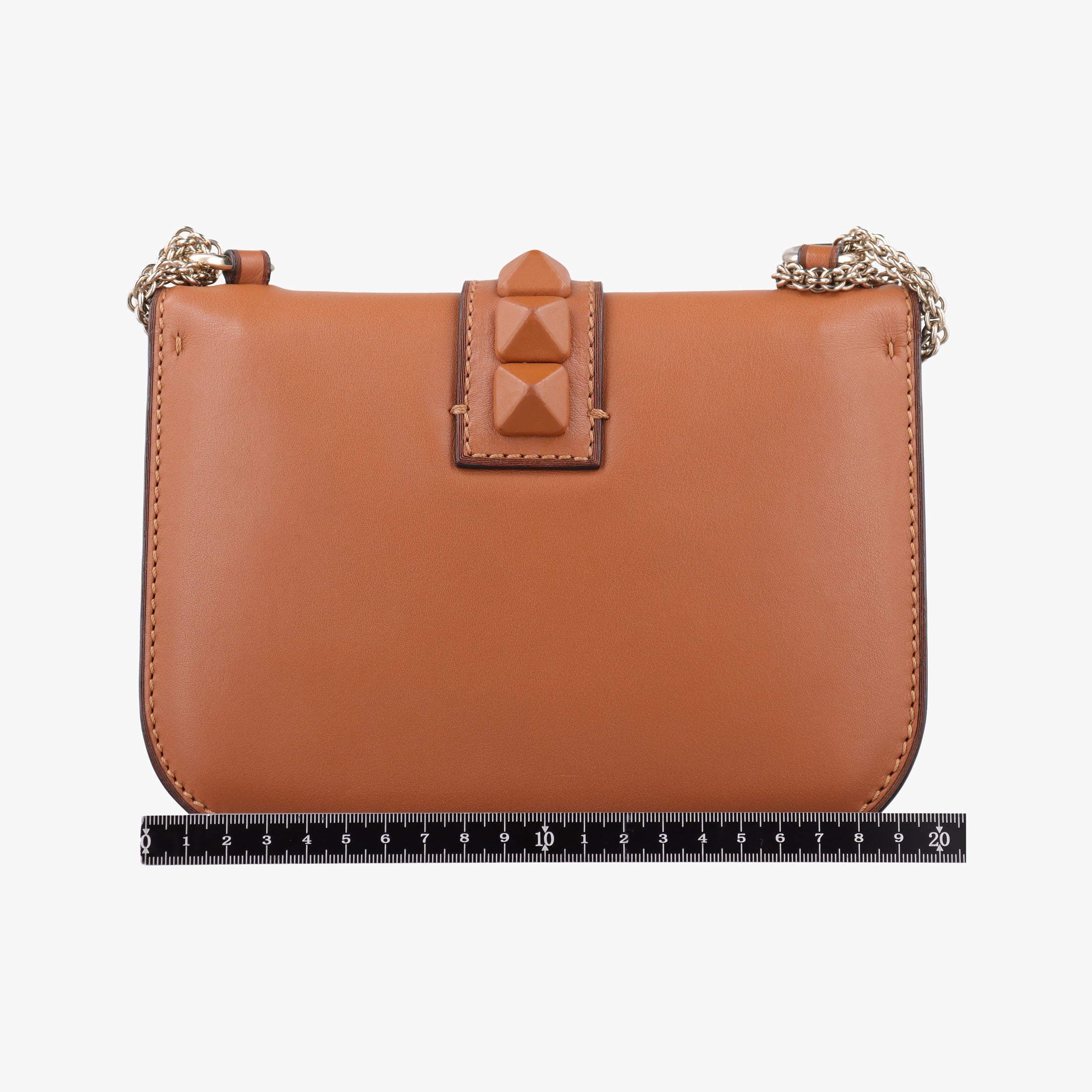 Vintage Valentino Rockstud Glam Lock Orange Leather  shoulderbag | stylenewstar