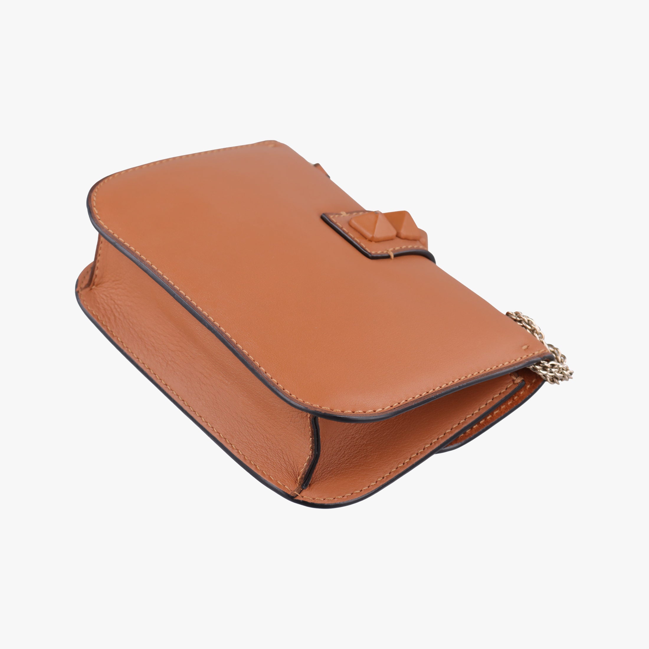 Vintage Valentino Rockstud Glam Lock Orange Leather  shoulderbag | stylenewstar