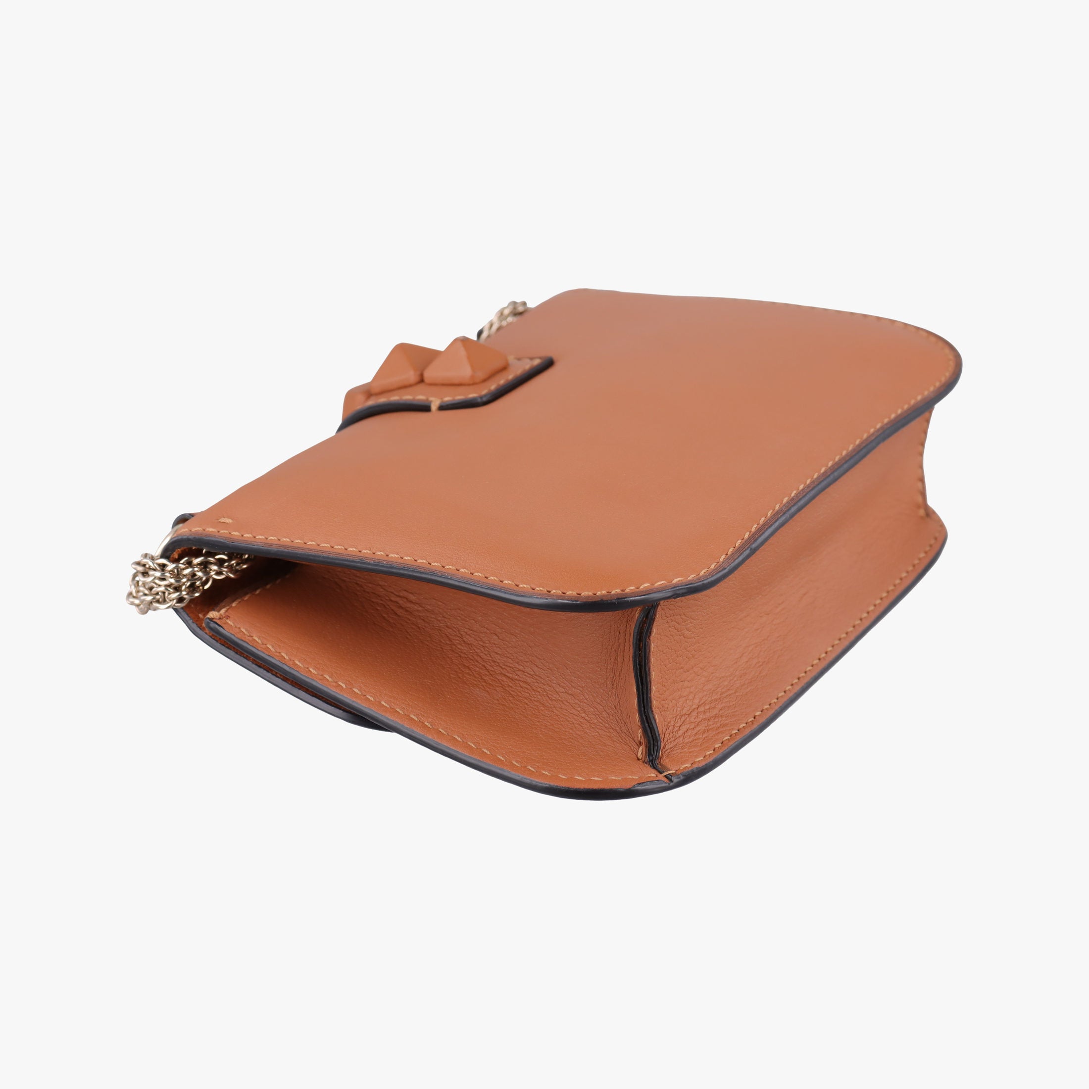 Vintage Valentino Rockstud Glam Lock Orange Leather  shoulderbag | stylenewstar