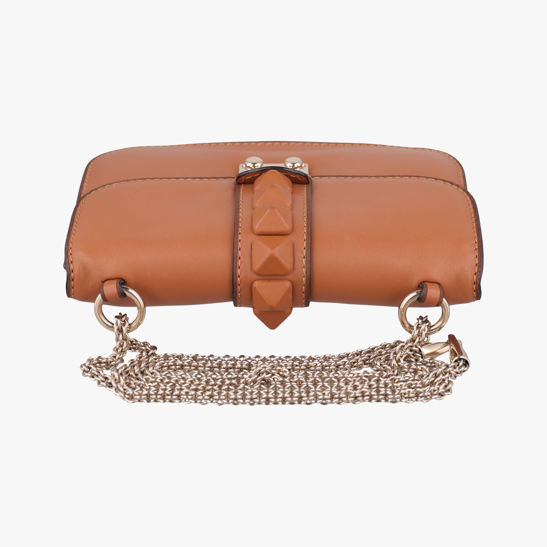 Vintage Valentino Rockstud Glam Lock Orange Leather  shoulderbag | stylenewstar