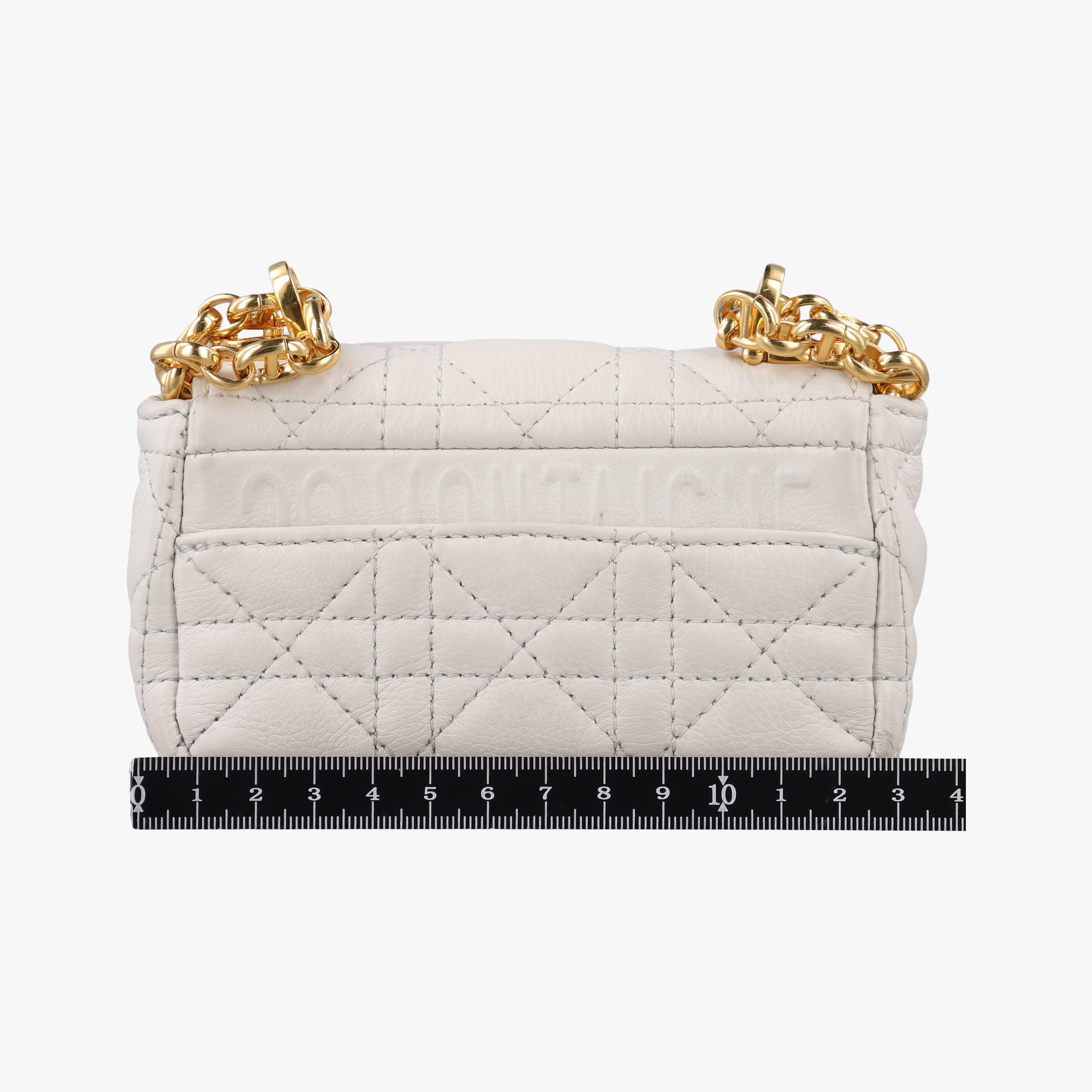 Pre-owned Christian Dior Caro micro White Leather  shoulderbag | stylenewstar