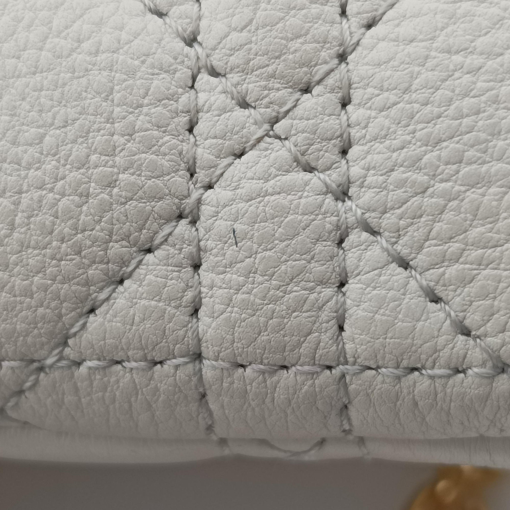 Pre-owned Christian Dior Caro micro White Leather  shoulderbag | stylenewstar