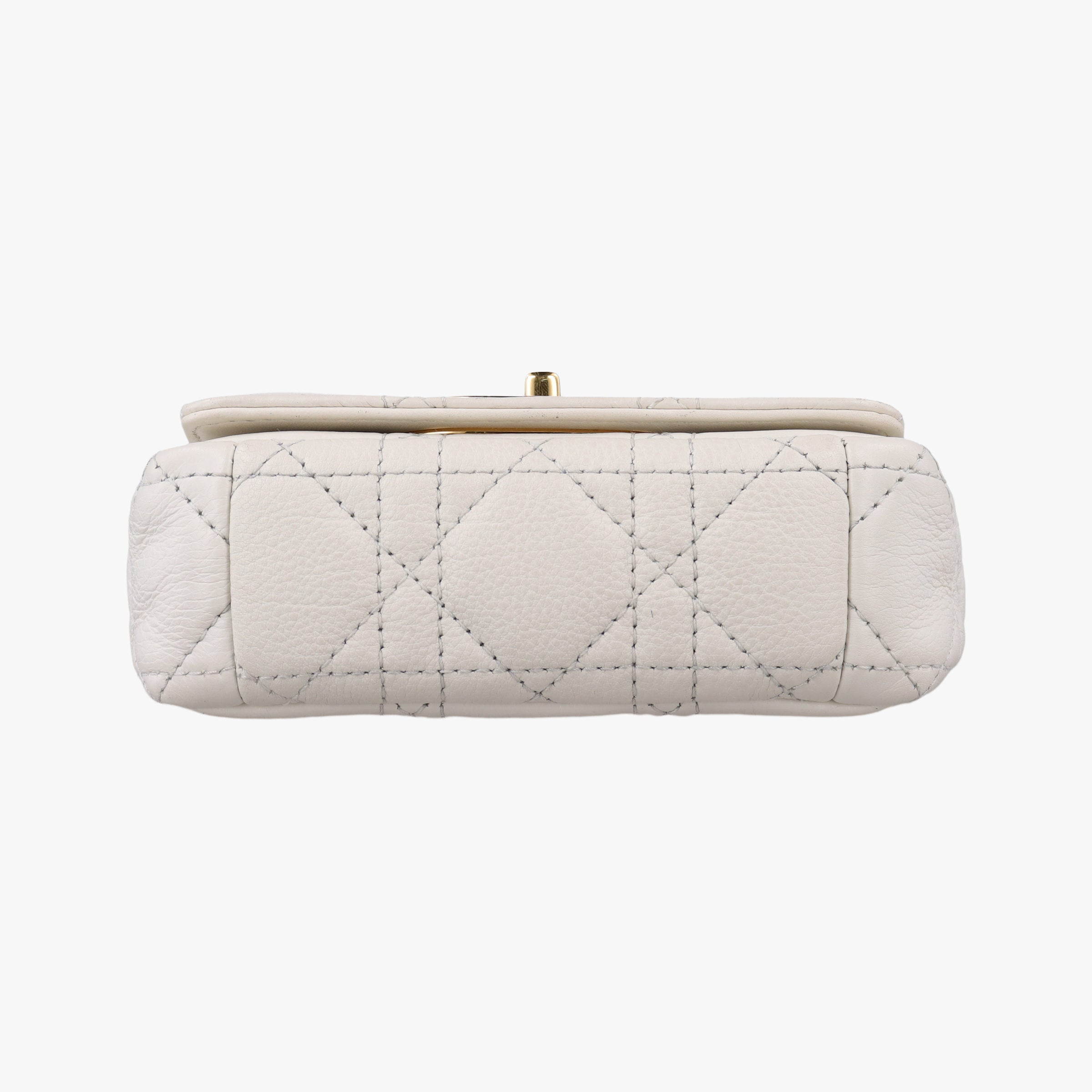 Pre-owned Christian Dior Caro micro White Leather  shoulderbag | stylenewstar