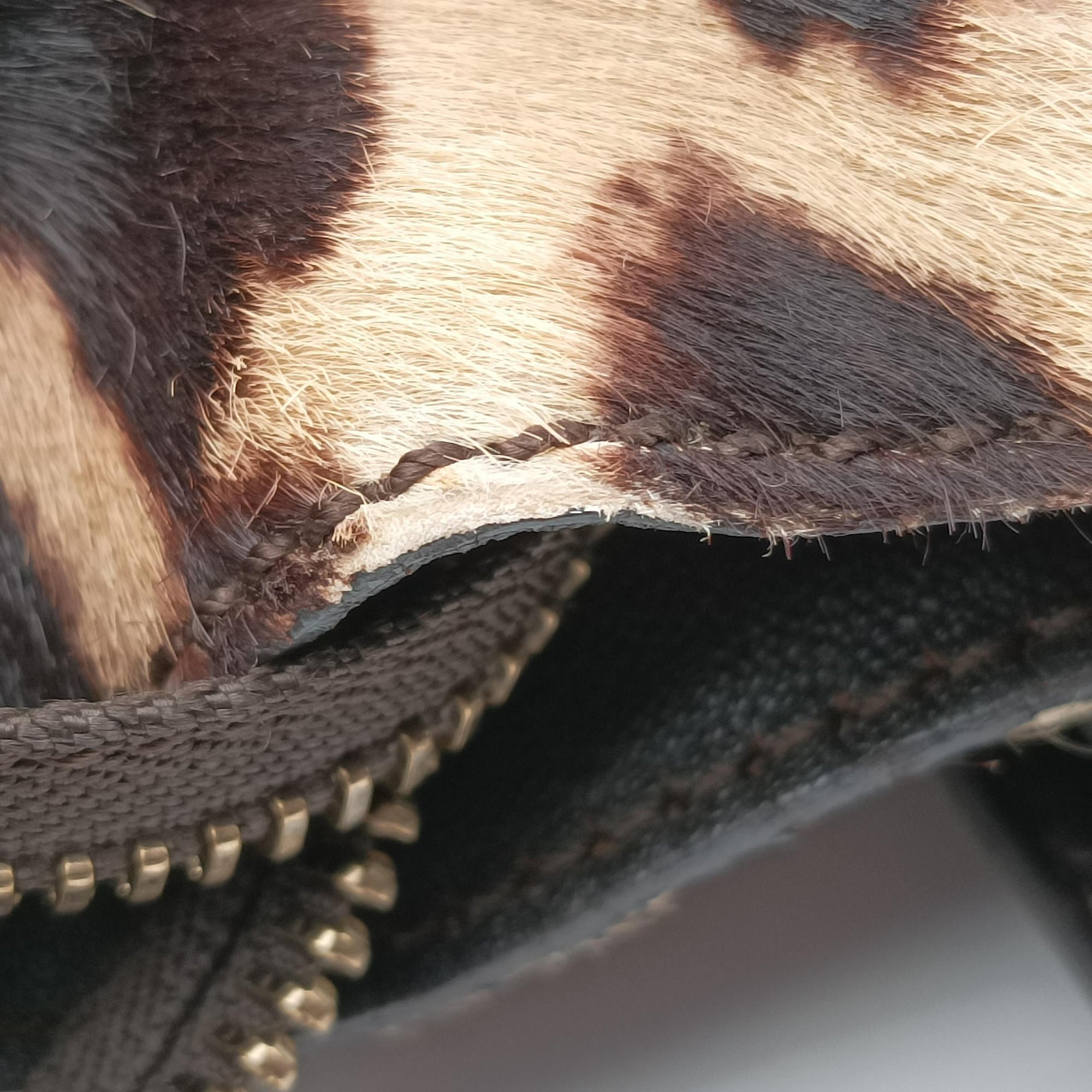 Pre-owned Celine Micro Luggage Leopard Print × Black Ponyhair× Smooth Leather  handbag | stylenewstar