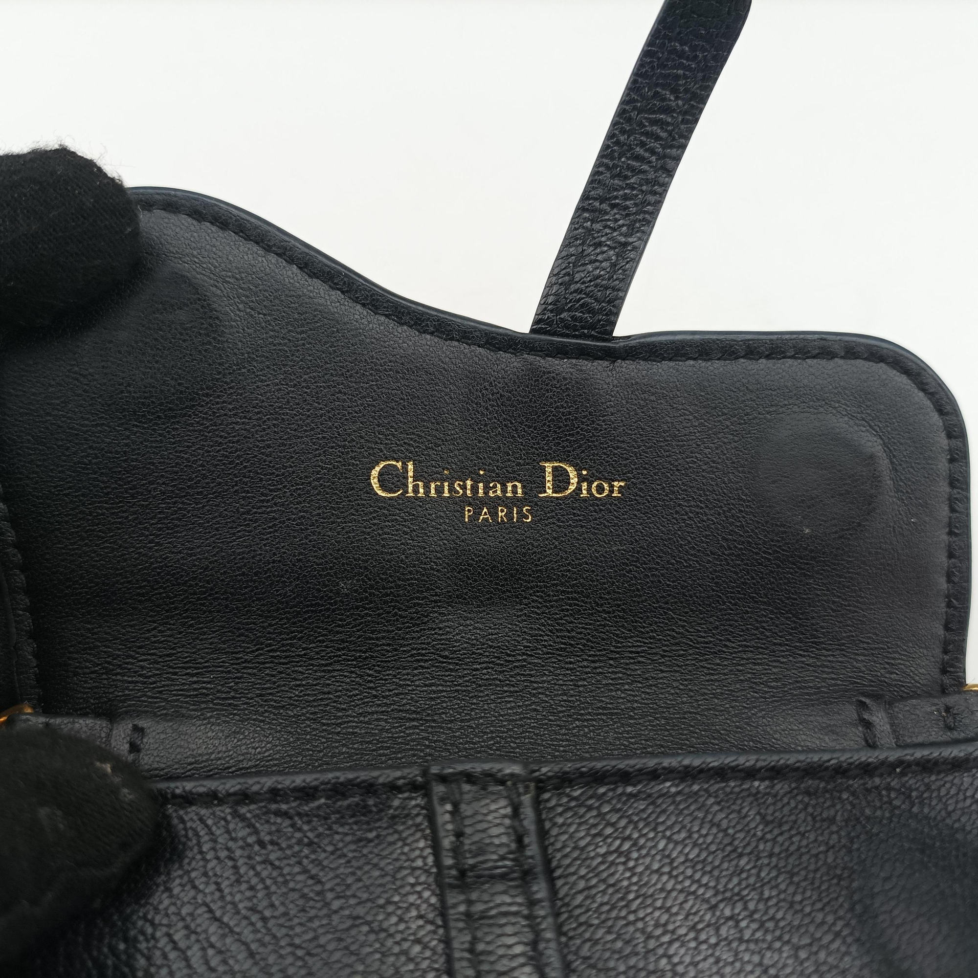 Pre-owned Christian Dior Saddle Black Leather  shoulderbag | stylenewstar