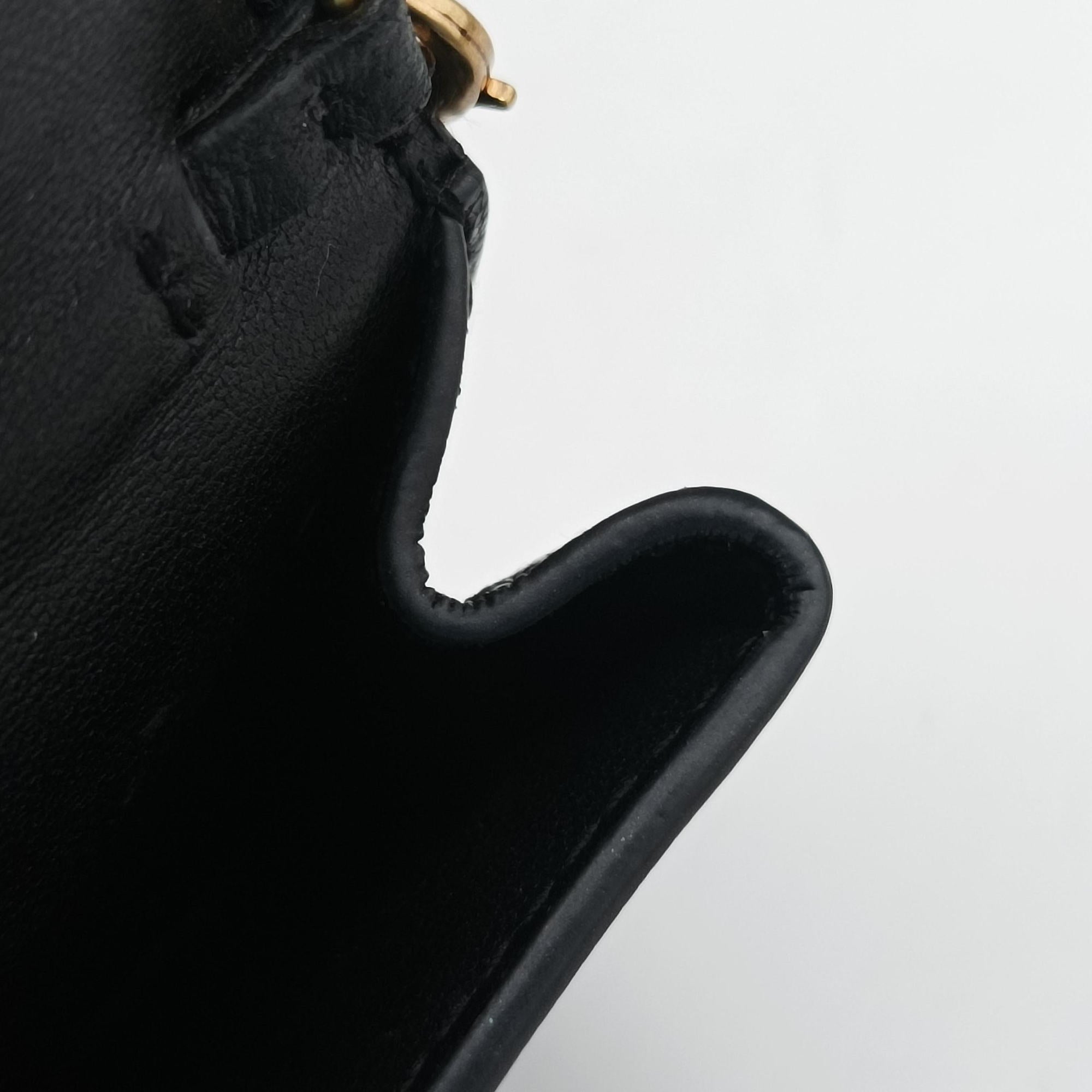 Pre-owned Christian Dior Saddle Black Leather  shoulderbag | stylenewstar