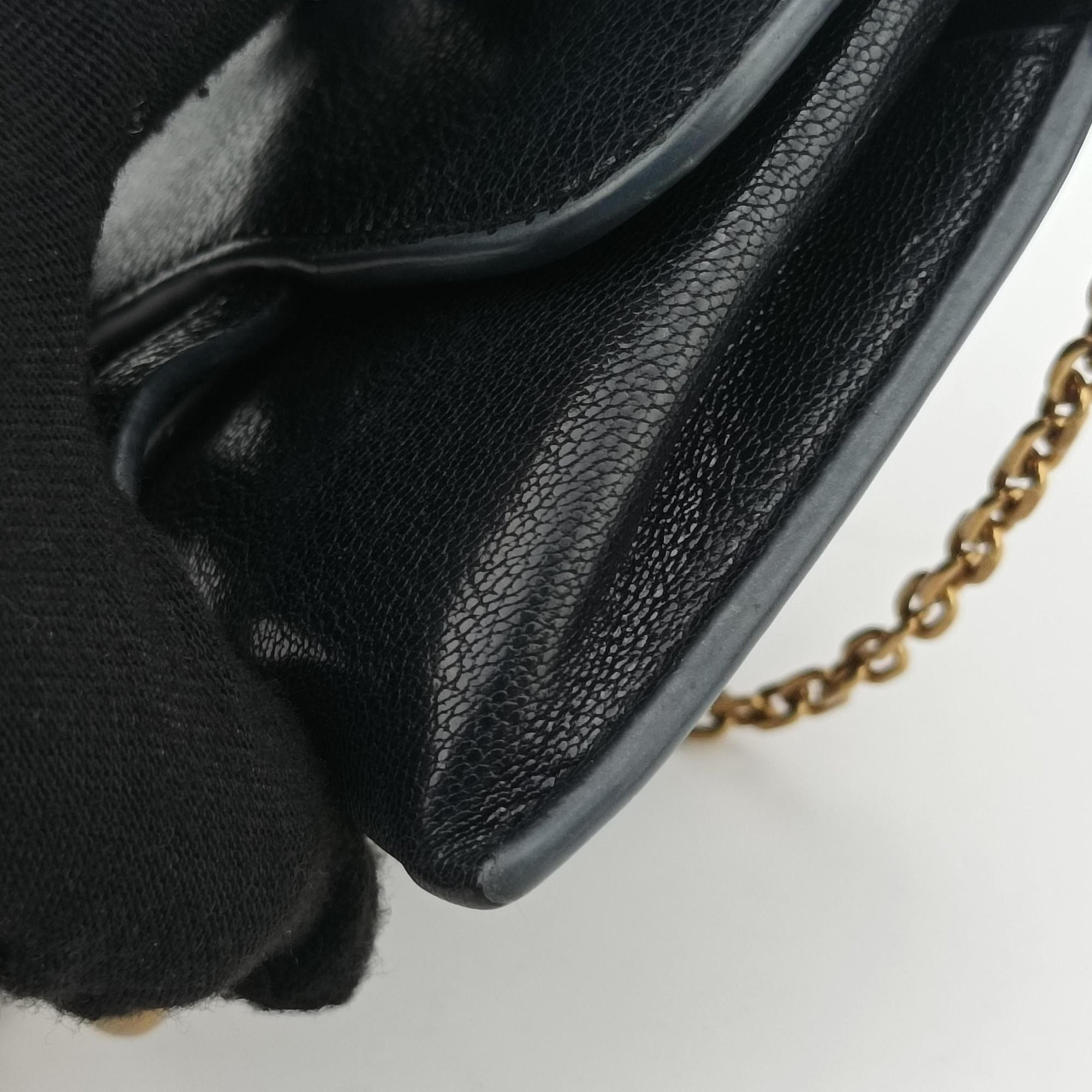 Pre-owned Christian Dior Saddle Black Leather  shoulderbag | stylenewstar