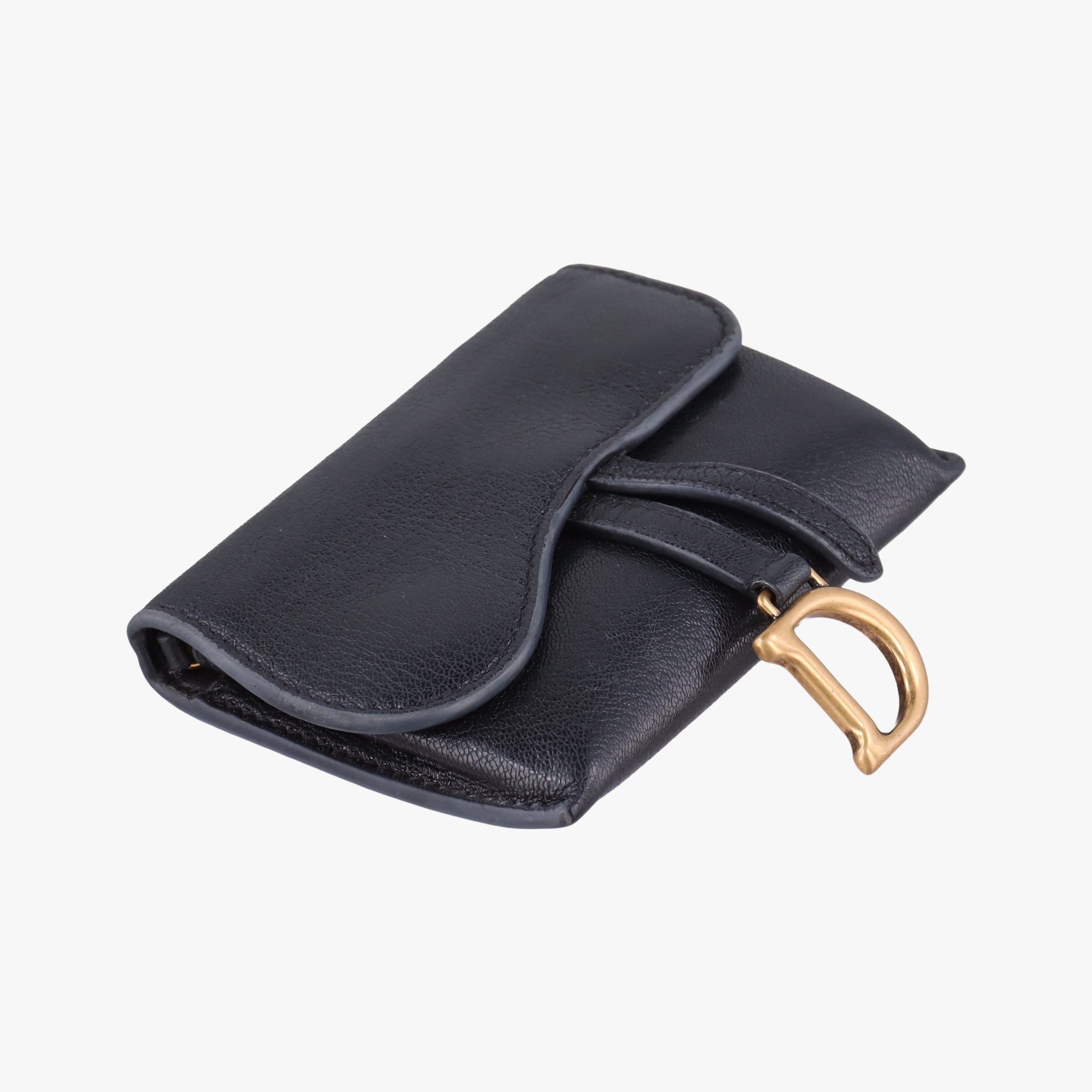 Pre-owned Christian Dior Saddle Black Leather  shoulderbag | stylenewstar