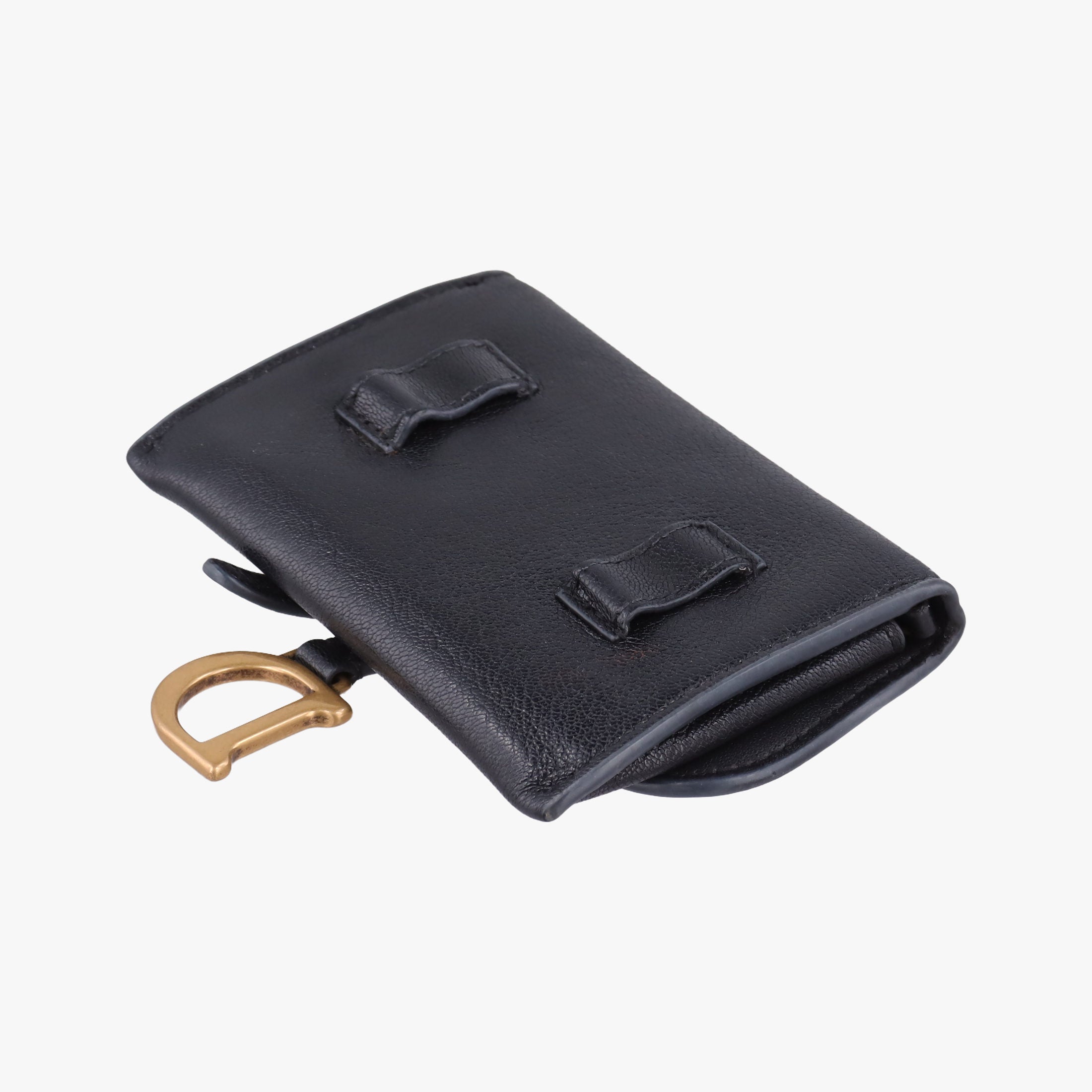 Pre-owned Christian Dior Saddle Black Leather  shoulderbag | stylenewstar