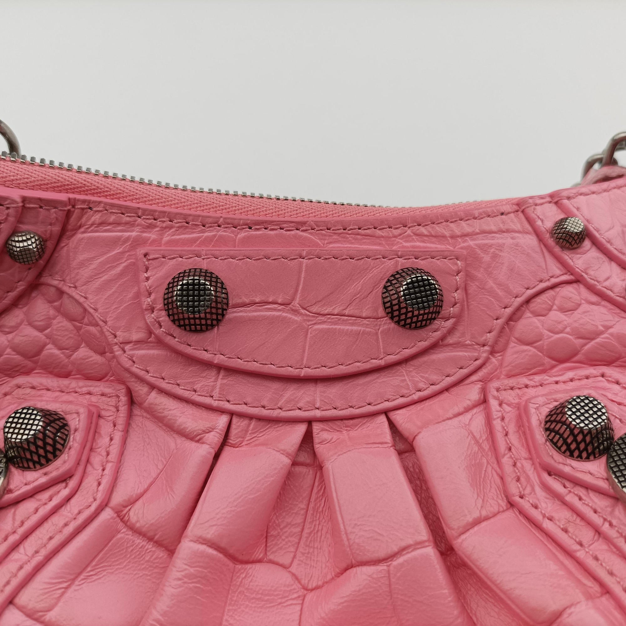 Pre-owned Balenciaga Le Cagole mini Pink Leather  shoulderbag | stylenewstar