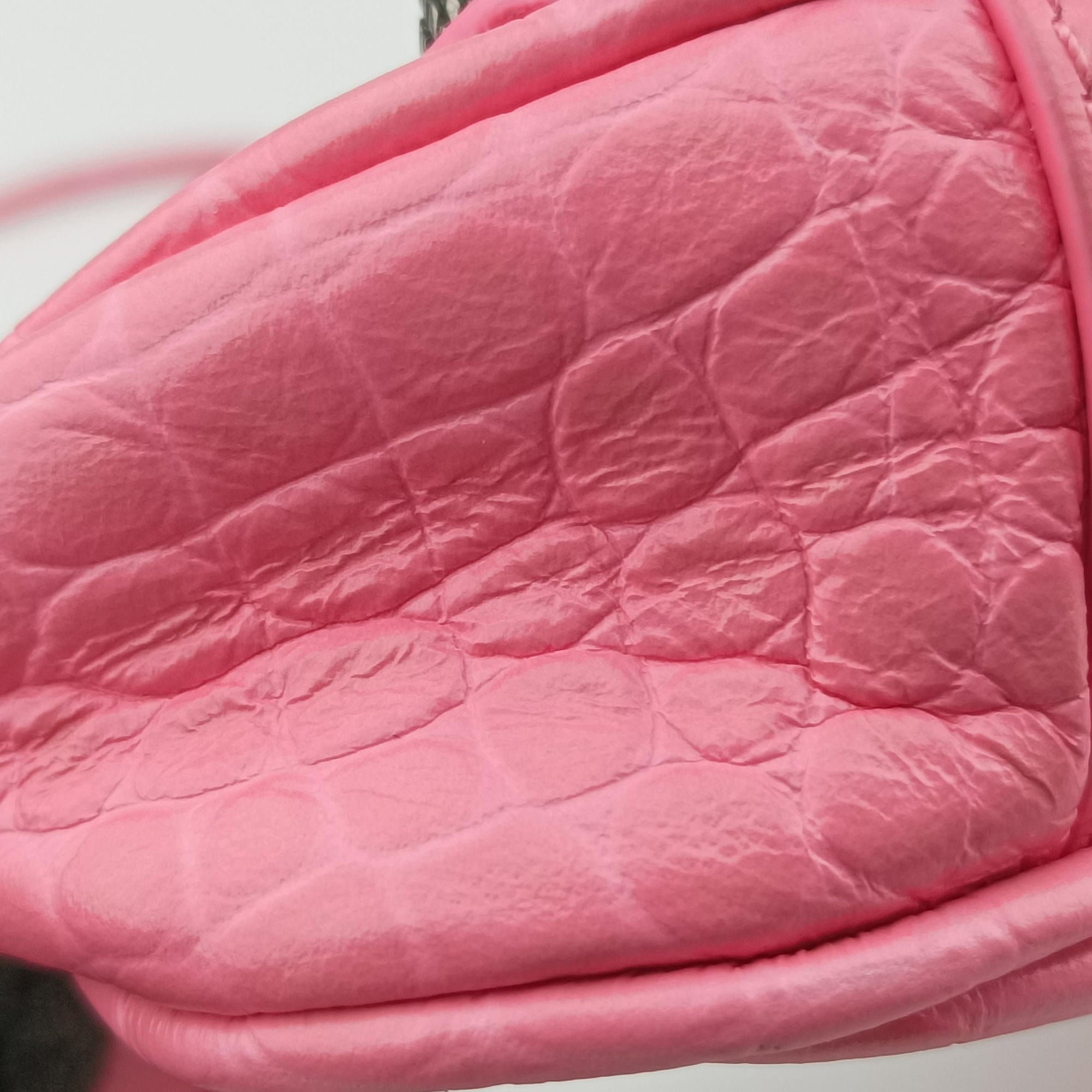 Pre-owned Balenciaga Le Cagole mini Pink Leather  shoulderbag | stylenewstar
