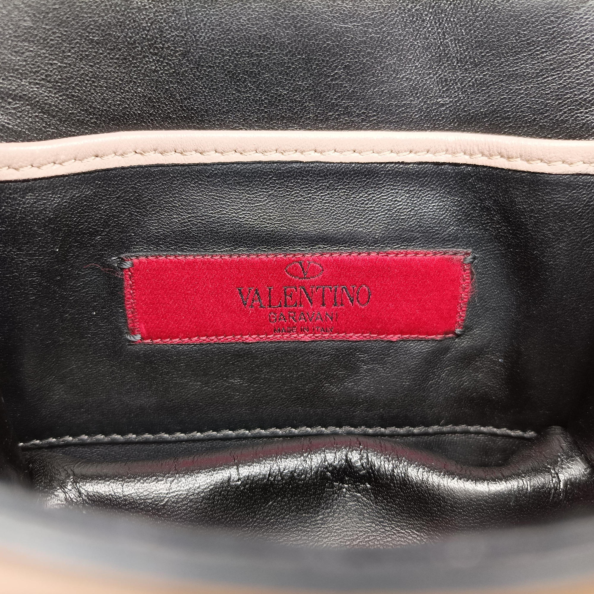 Pre-owned Valentino Glam Lock Multicolor Bead & Sequins Embroidery × Calf Leather  shoulderbag | stylenewstar