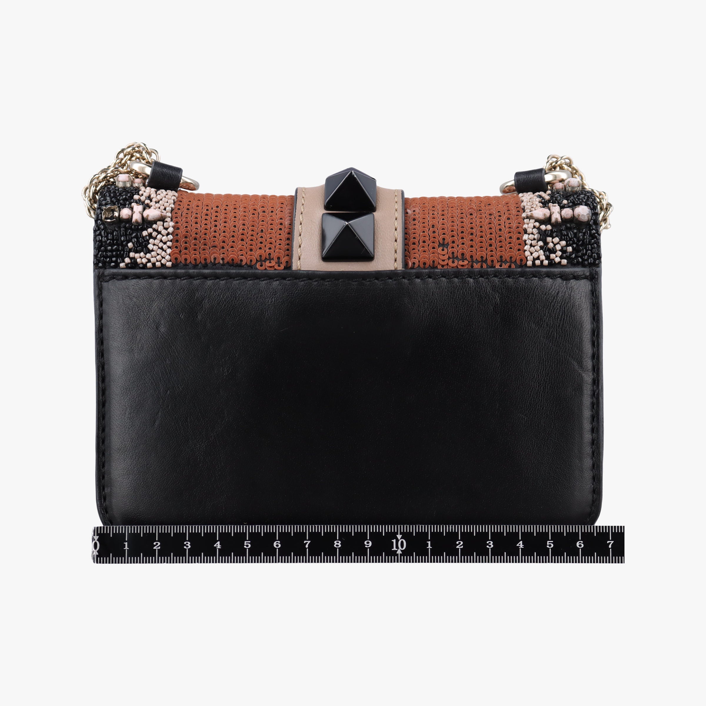Pre-owned Valentino Glam Lock Multicolor Bead & Sequins Embroidery × Calf Leather  shoulderbag | stylenewstar