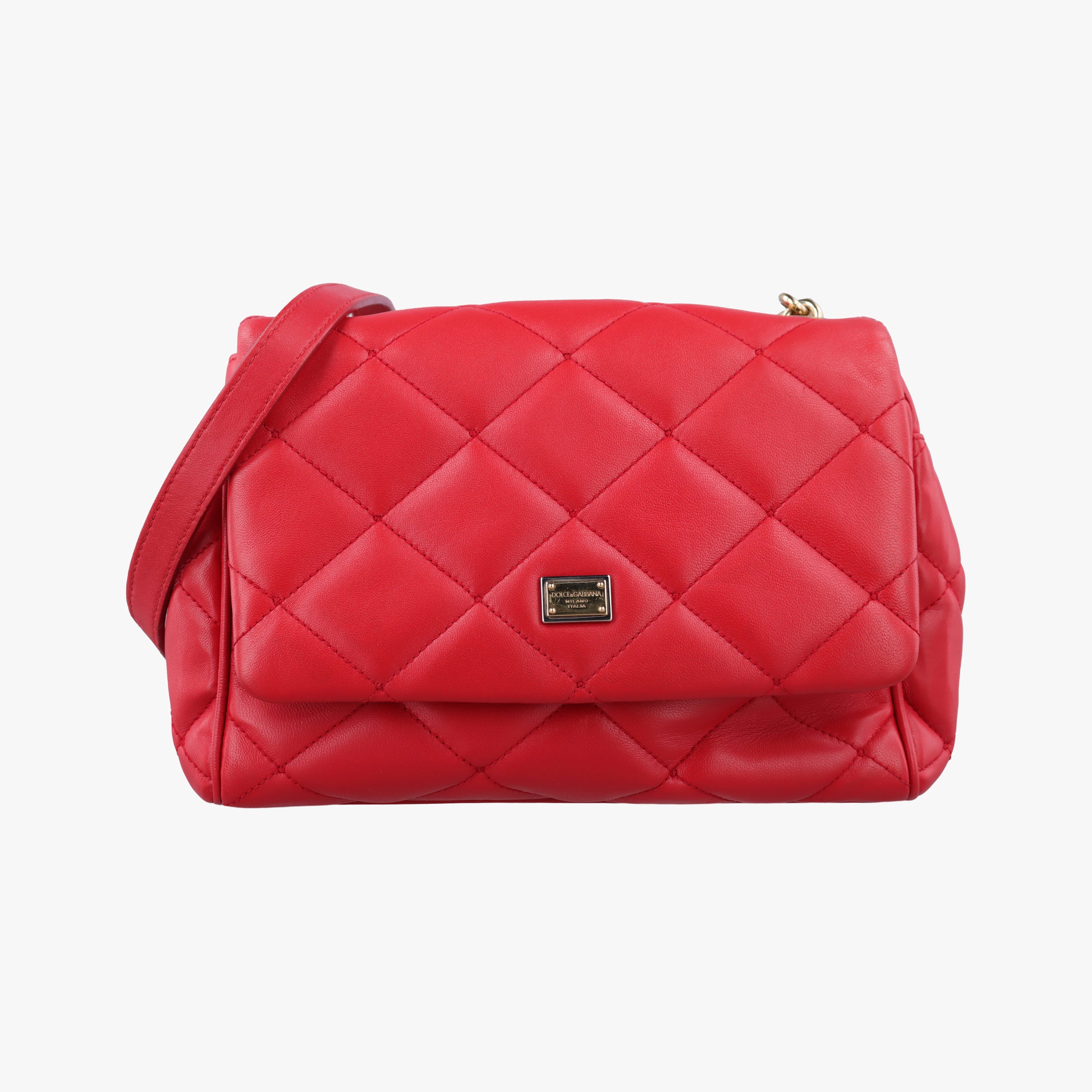 Pre-owned Dolce & Gabbana Miss Kate Red Leather  shoulderbag | stylenewstar