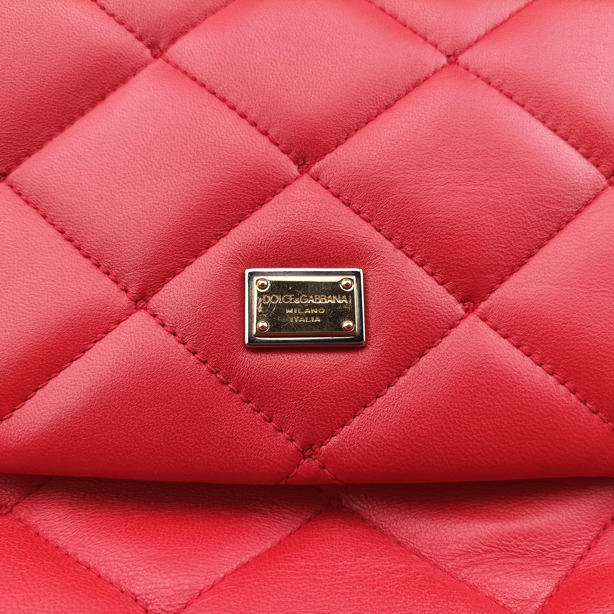 Pre-owned Dolce & Gabbana Miss Kate Red Leather  shoulderbag | stylenewstar