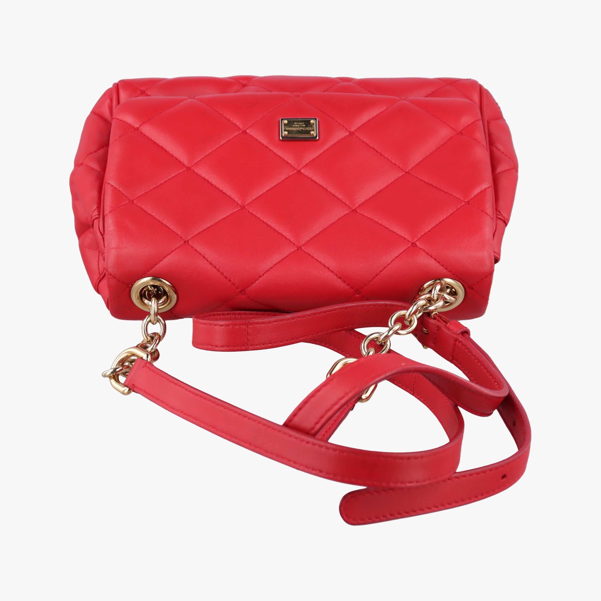 Pre-owned Dolce & Gabbana Miss Kate Red Leather  shoulderbag | stylenewstar