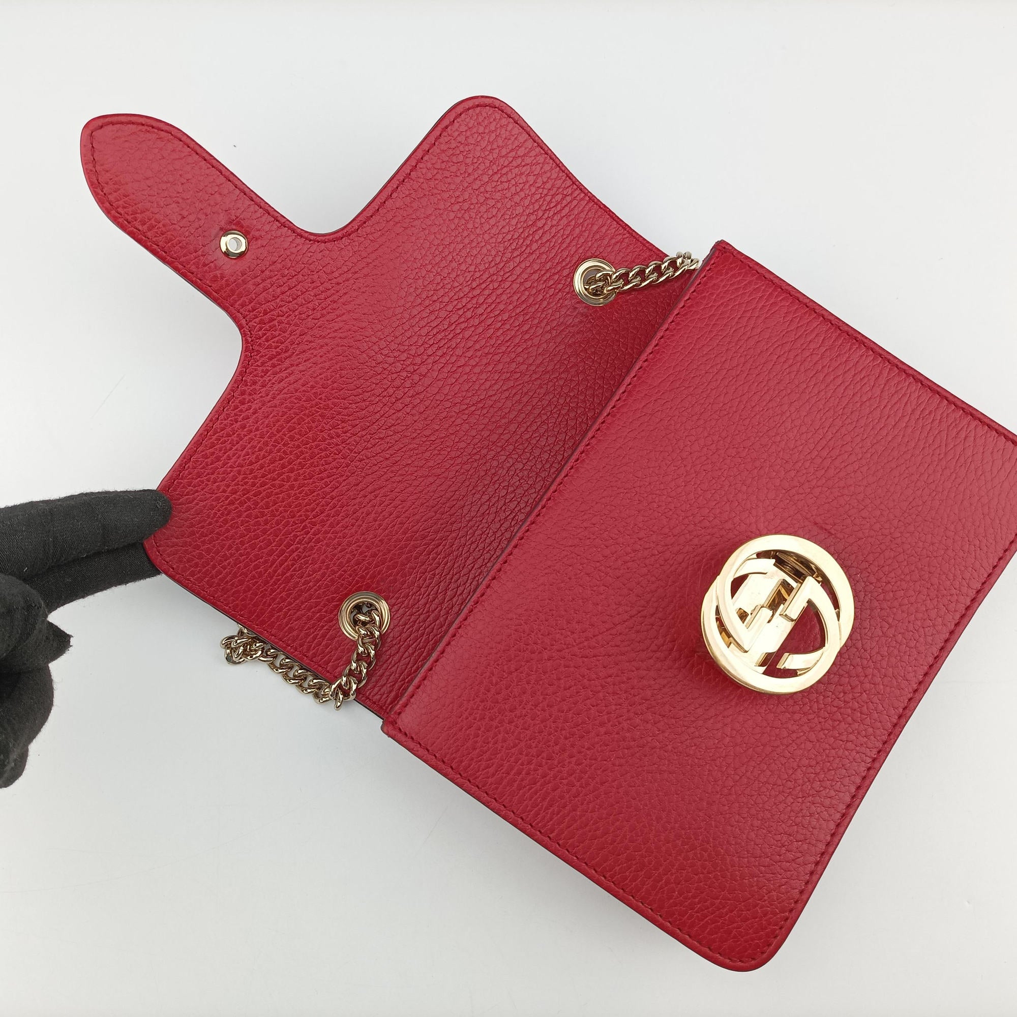Secondhand Gucci Interlocking G Red Leather 510304 shoulderbag | stylenewstar