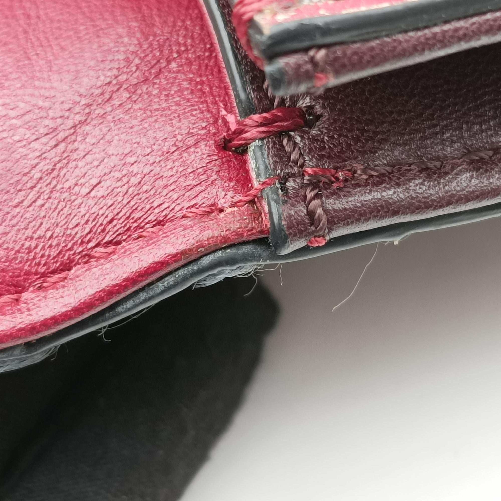 Vintage Valentino Rockstud　Glam Lock Burgundy x Multicolour fabric x Leather  shoulderbag | stylenewstar