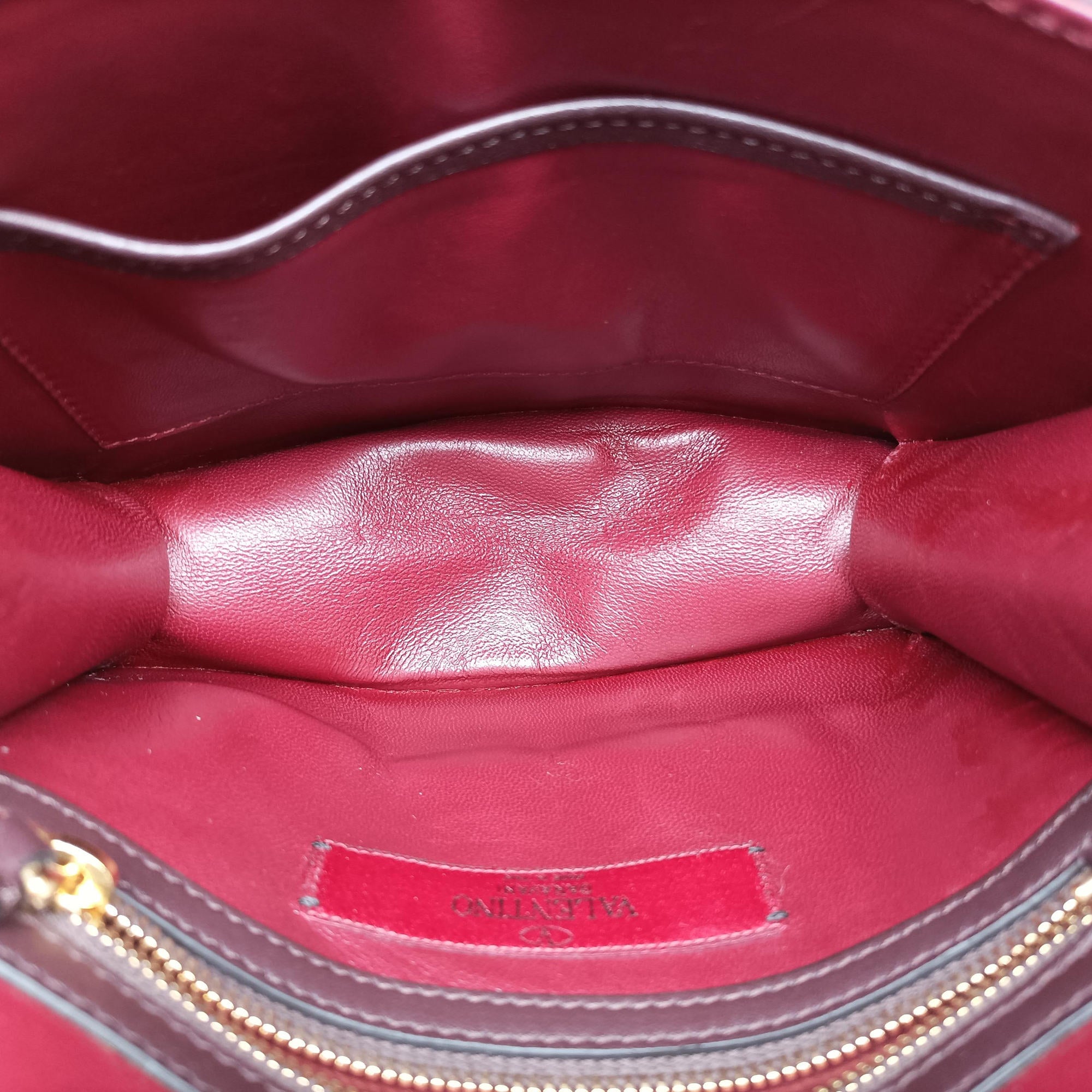 Vintage Valentino Rockstud　Glam Lock Burgundy x Multicolour fabric x Leather  shoulderbag | stylenewstar