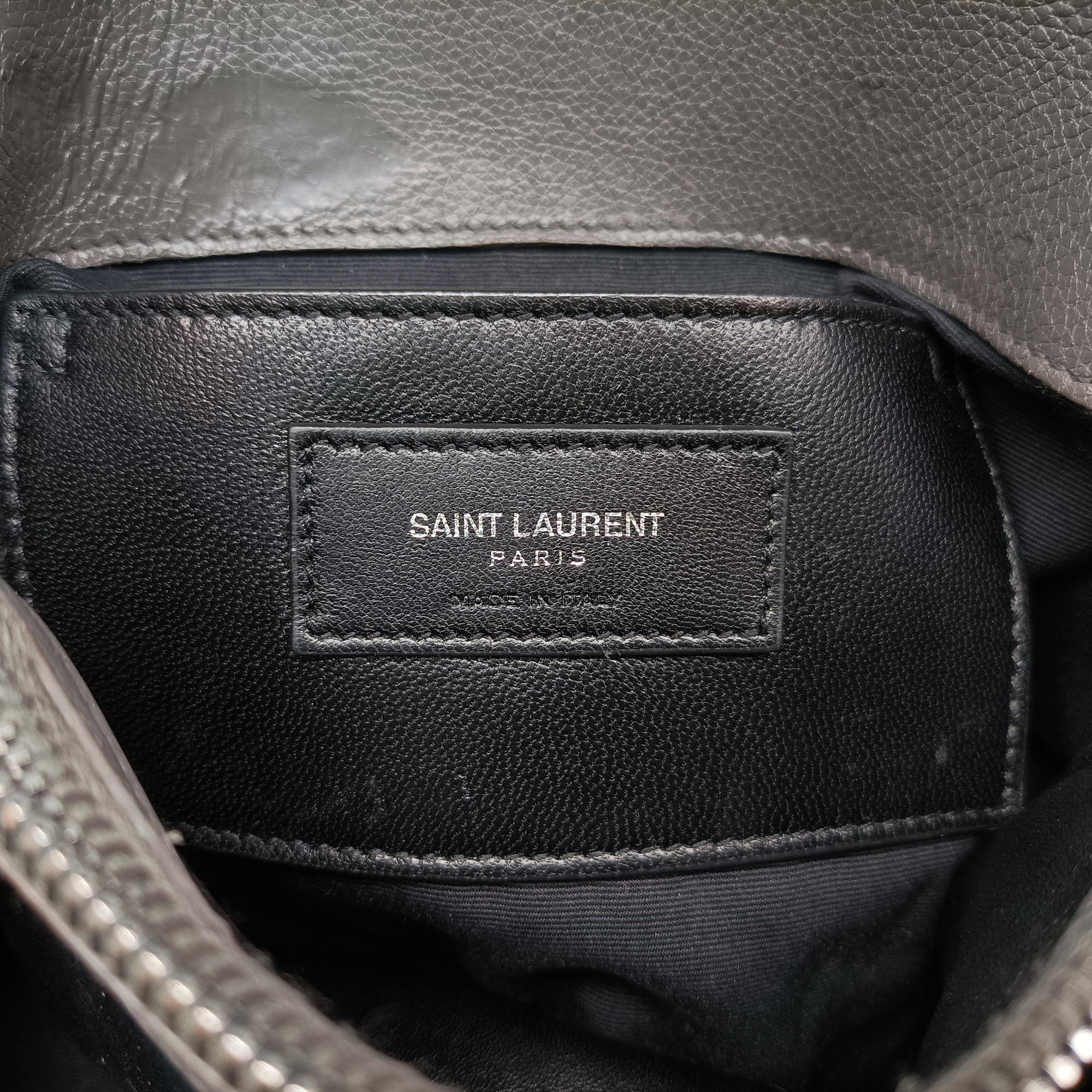 Pre-owned Yves Saint Laurent COLLEGE Grey Leather 498056 shoulderbag | stylenewstar