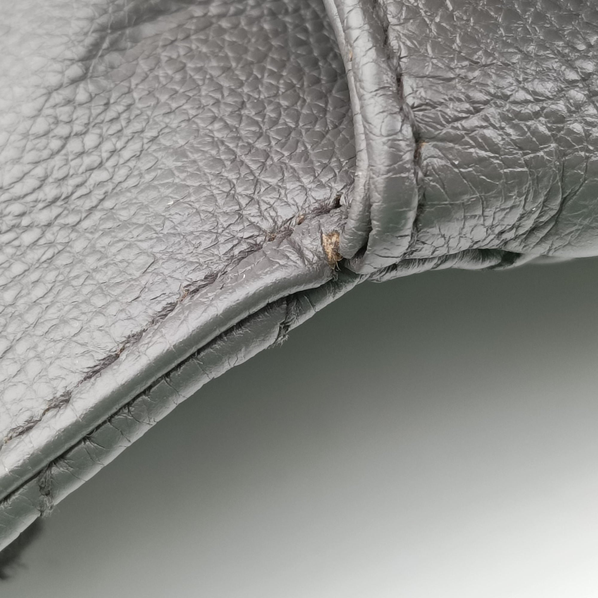 Pre-owned Yves Saint Laurent COLLEGE Grey Leather 498056 shoulderbag | stylenewstar