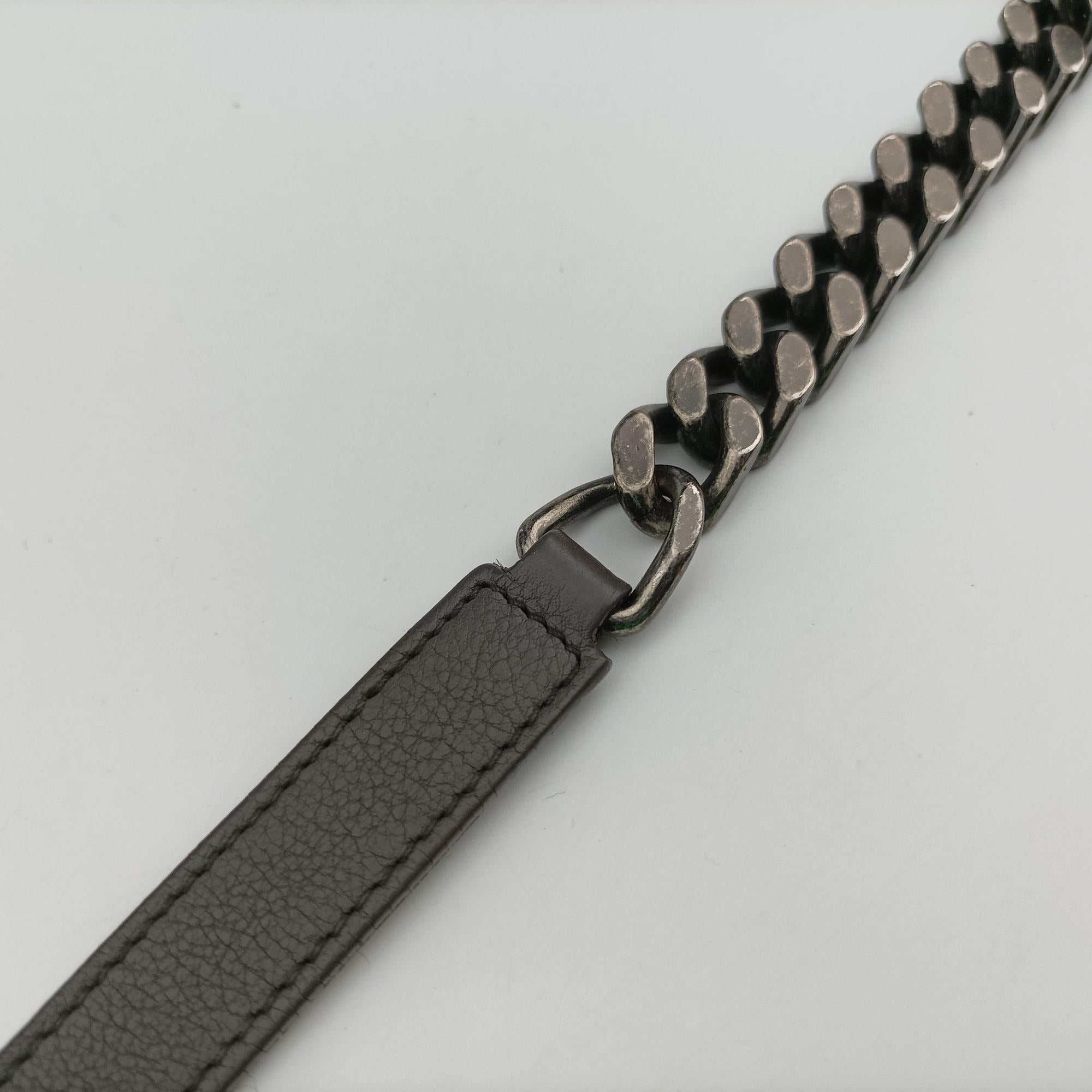 Pre-owned Yves Saint Laurent COLLEGE Grey Leather 498056 shoulderbag | stylenewstar