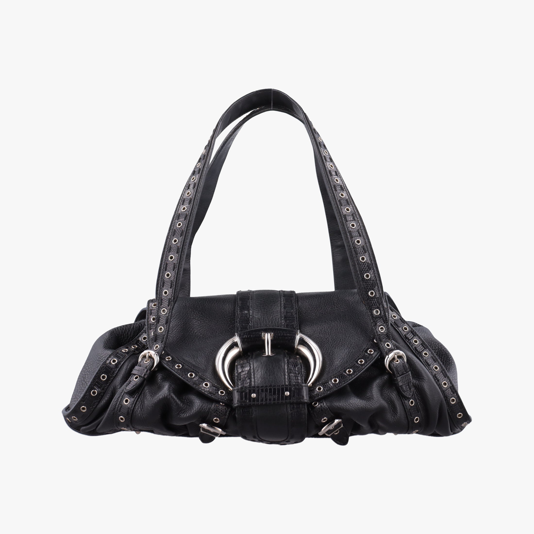 Pre-owned Christian Dior Savane Black Leather  shoulderbag | stylenewstar