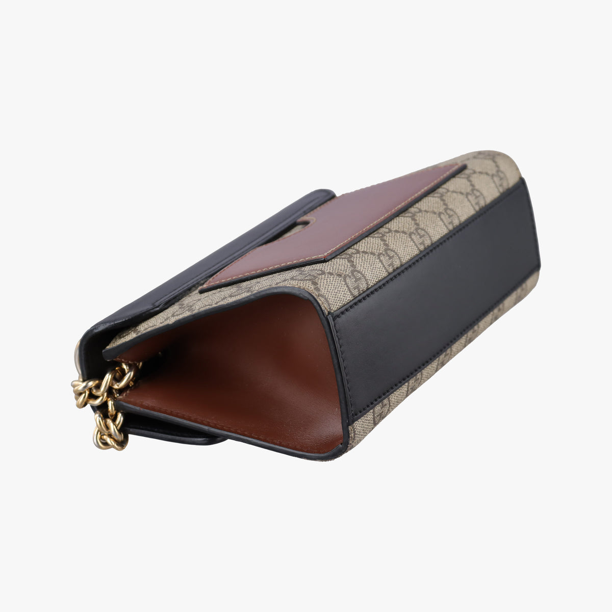 Pre-owned Gucci Padlock beige×black PVC coated canvas×Leather 409487 shoulderbag | stylenewstar