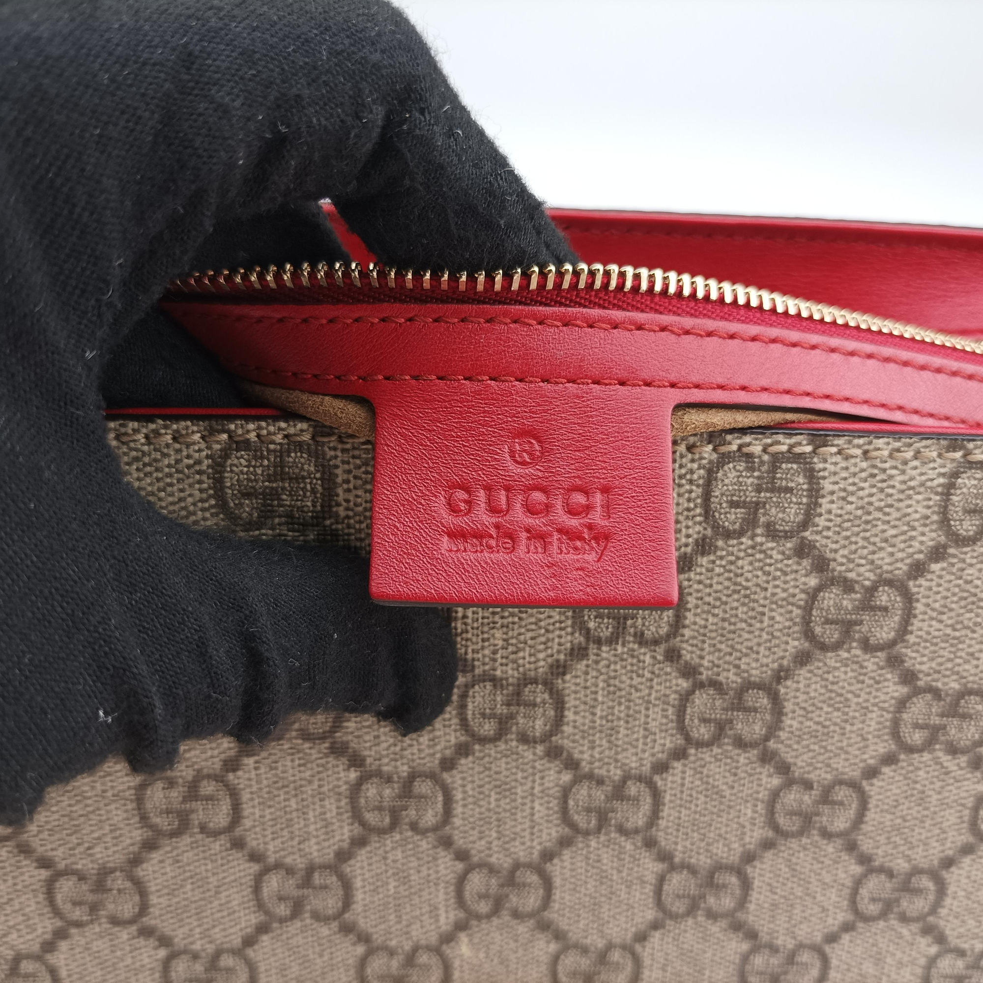 Pre-owned Gucci Padlock beige×red×Multicolour PVC coated canvas×Leather 409486 shoulderbag | stylenewstar