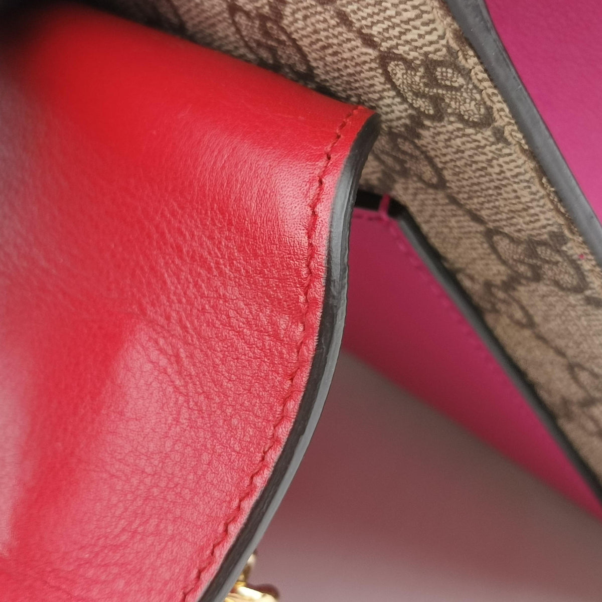 Pre-owned Gucci Padlock beige×red×Multicolour PVC coated canvas×Leather 409486 shoulderbag | stylenewstar