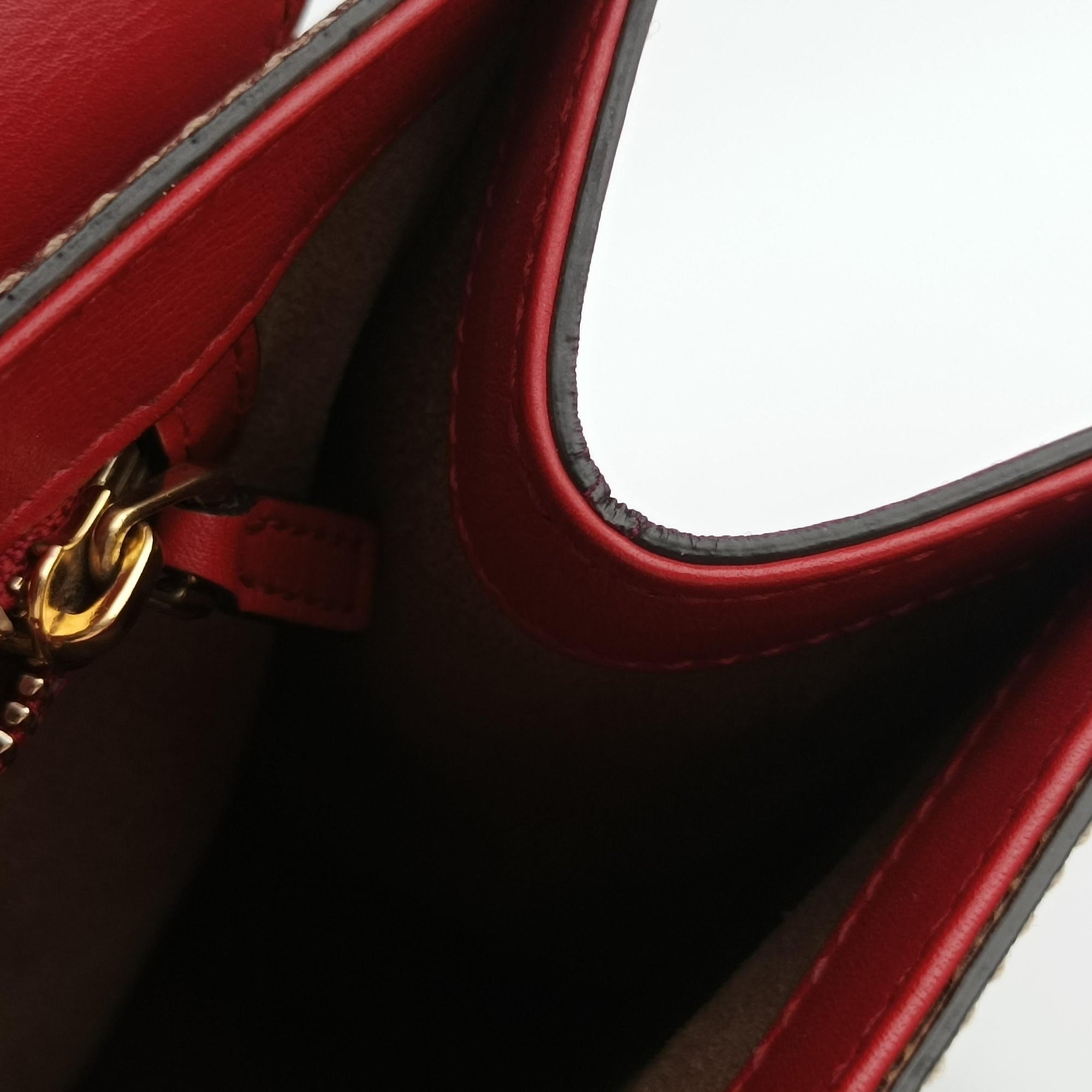 Pre-owned Gucci Padlock beige×red×Multicolour PVC coated canvas×Leather 409486 shoulderbag | stylenewstar