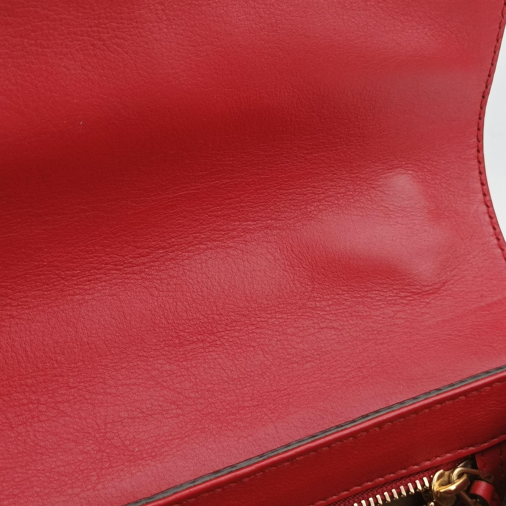 Pre-owned Gucci Padlock beige×red×Multicolour PVC coated canvas×Leather 409486 shoulderbag | stylenewstar