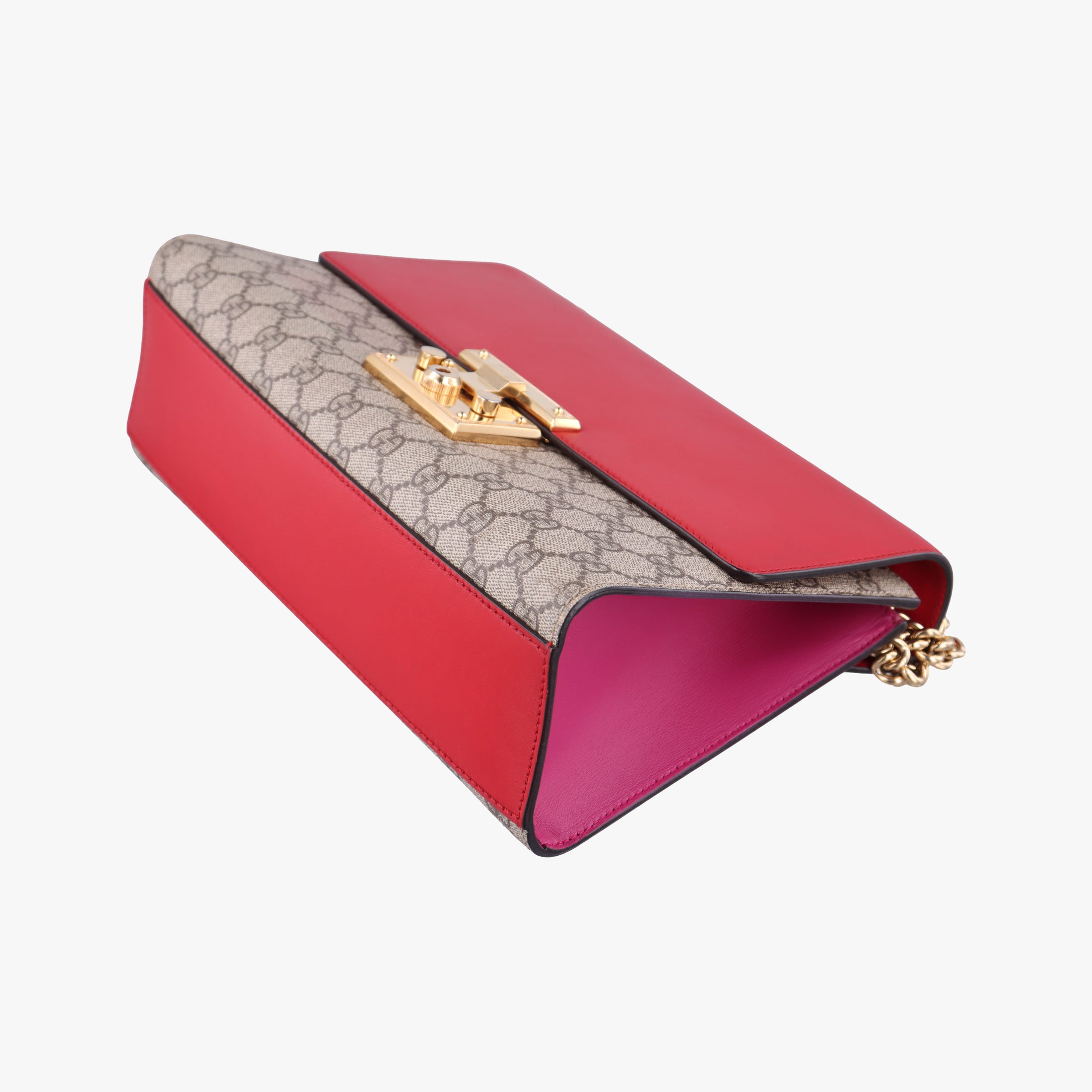 Pre-owned Gucci Padlock beige×red×Multicolour PVC coated canvas×Leather 409486 shoulderbag | stylenewstar