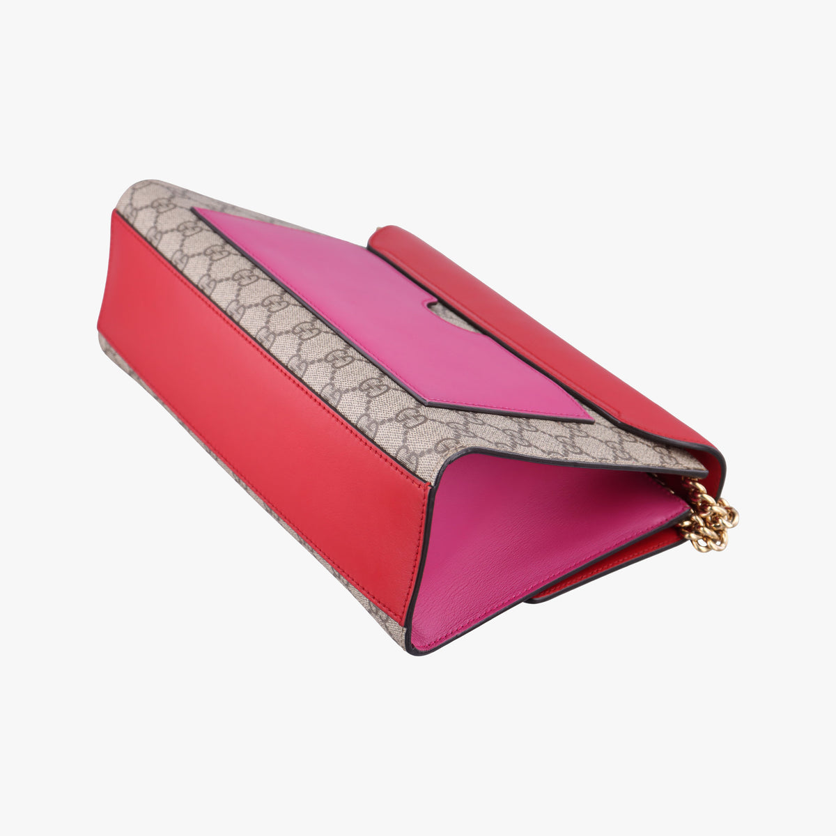 Pre-owned Gucci Padlock beige×red×Multicolour PVC coated canvas×Leather 409486 shoulderbag | stylenewstar