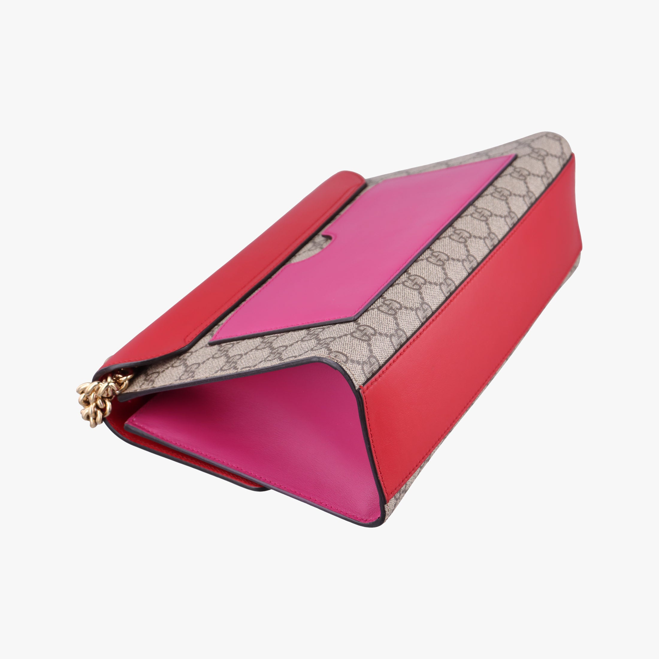 Pre-owned Gucci Padlock beige×red×Multicolour PVC coated canvas×Leather 409486 shoulderbag | stylenewstar