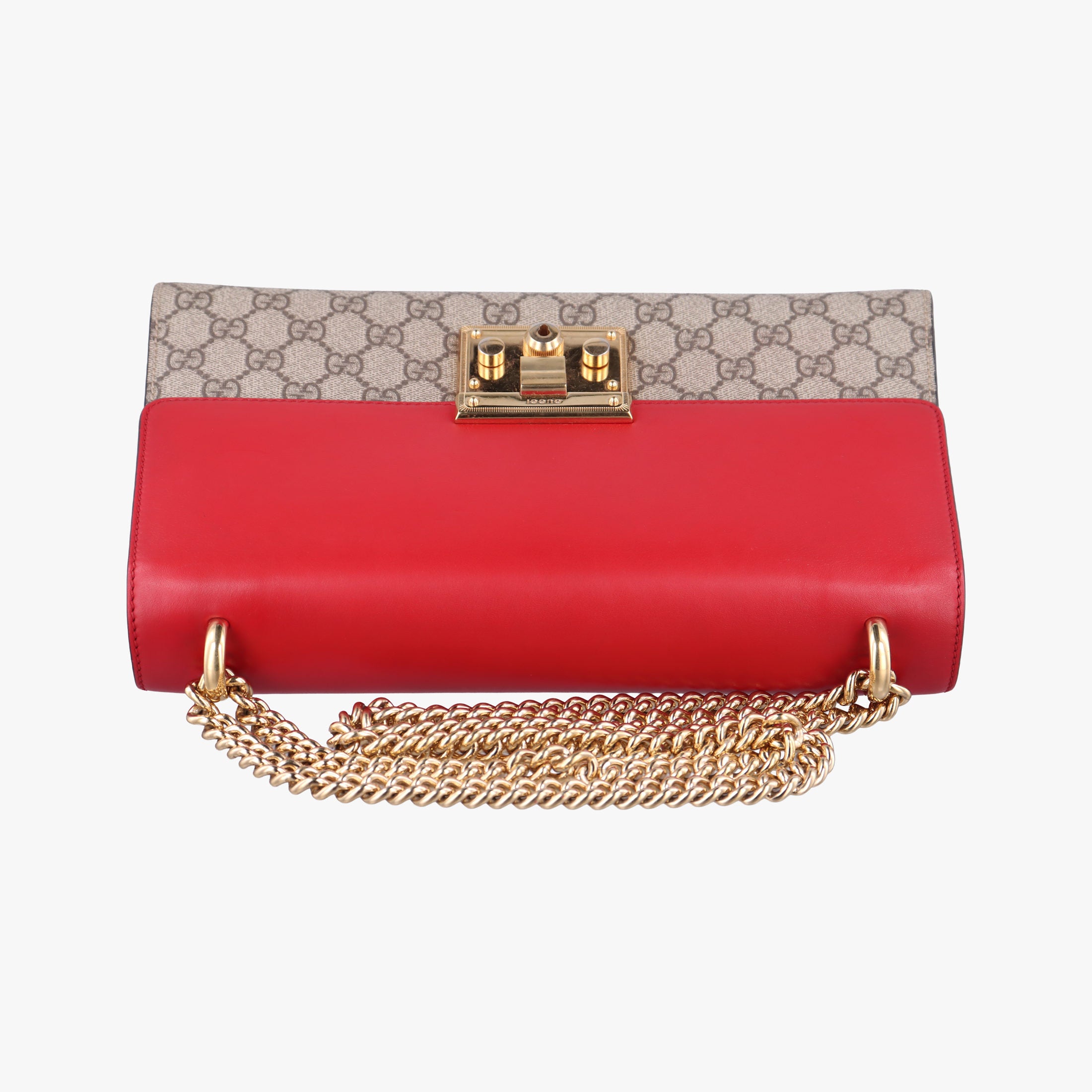 Pre-owned Gucci Padlock beige×red×Multicolour PVC coated canvas×Leather 409486 shoulderbag | stylenewstar