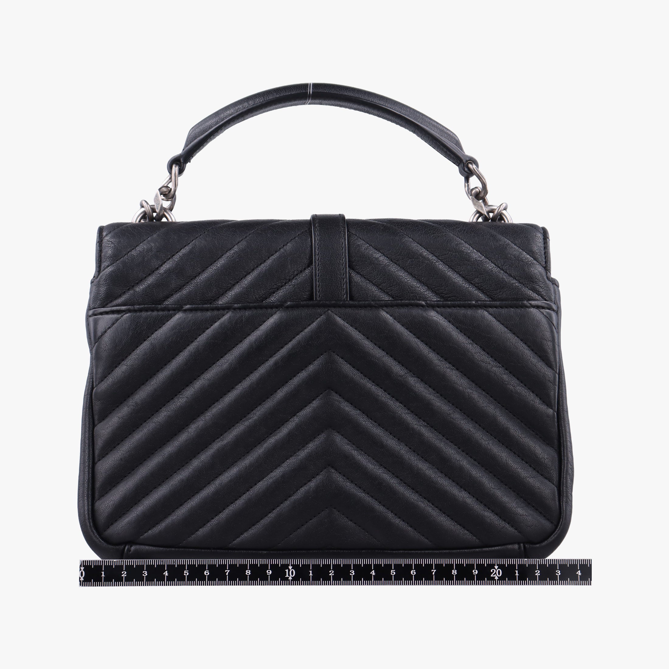 Pre-owned Yves Saint Laurent COLLEGE Black Leather 428056 shoulderbag | stylenewstar