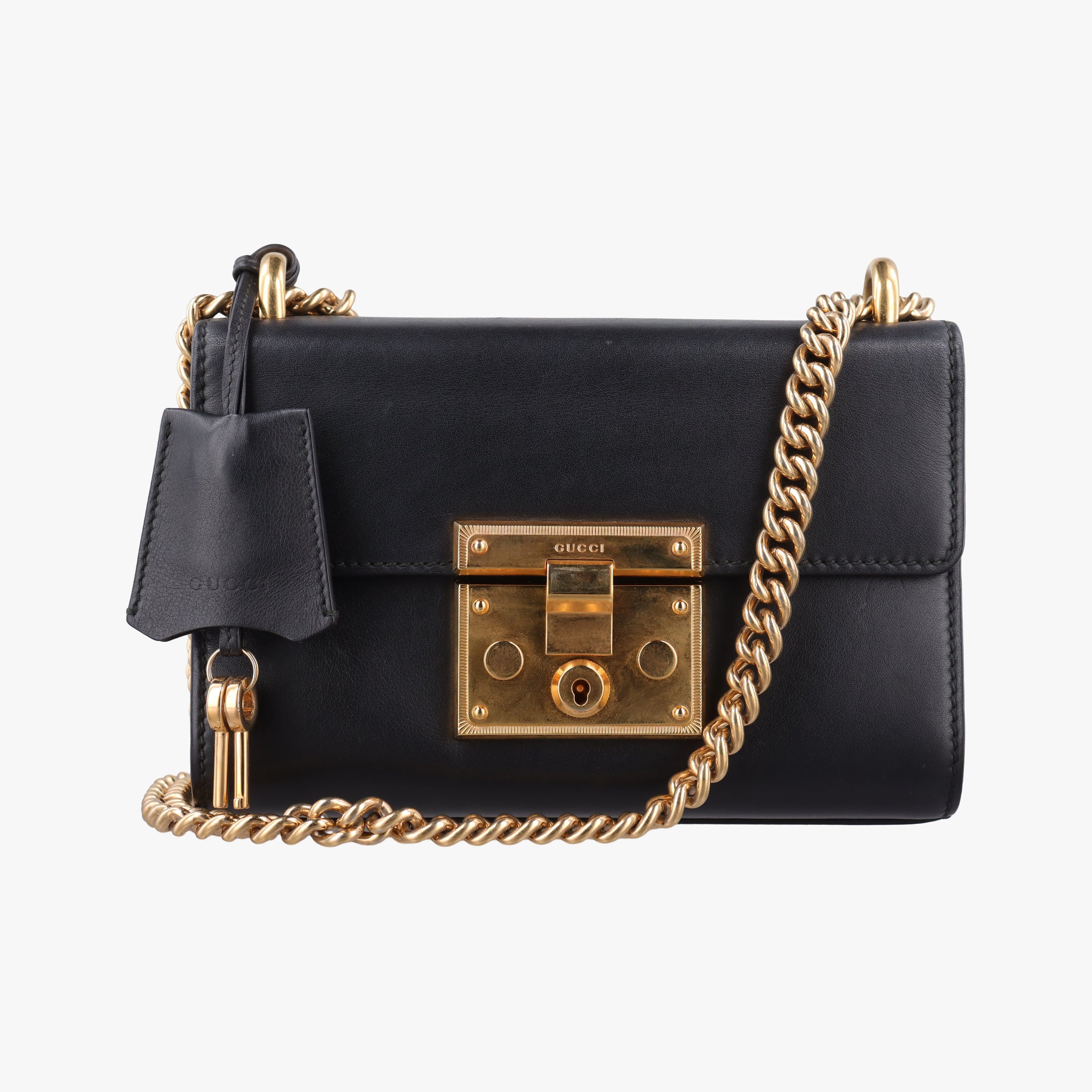 Pre-owned Gucci Padlock Black Leather 409487 shoulderbag | stylenewstar