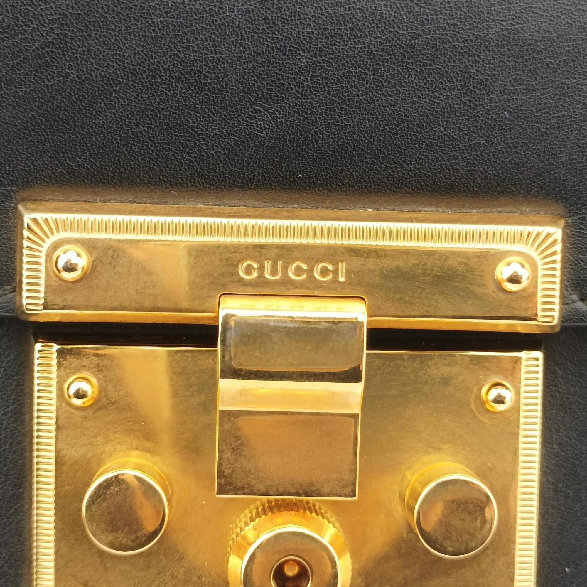 Pre-owned Gucci Padlock Black Leather 409487 shoulderbag | stylenewstar