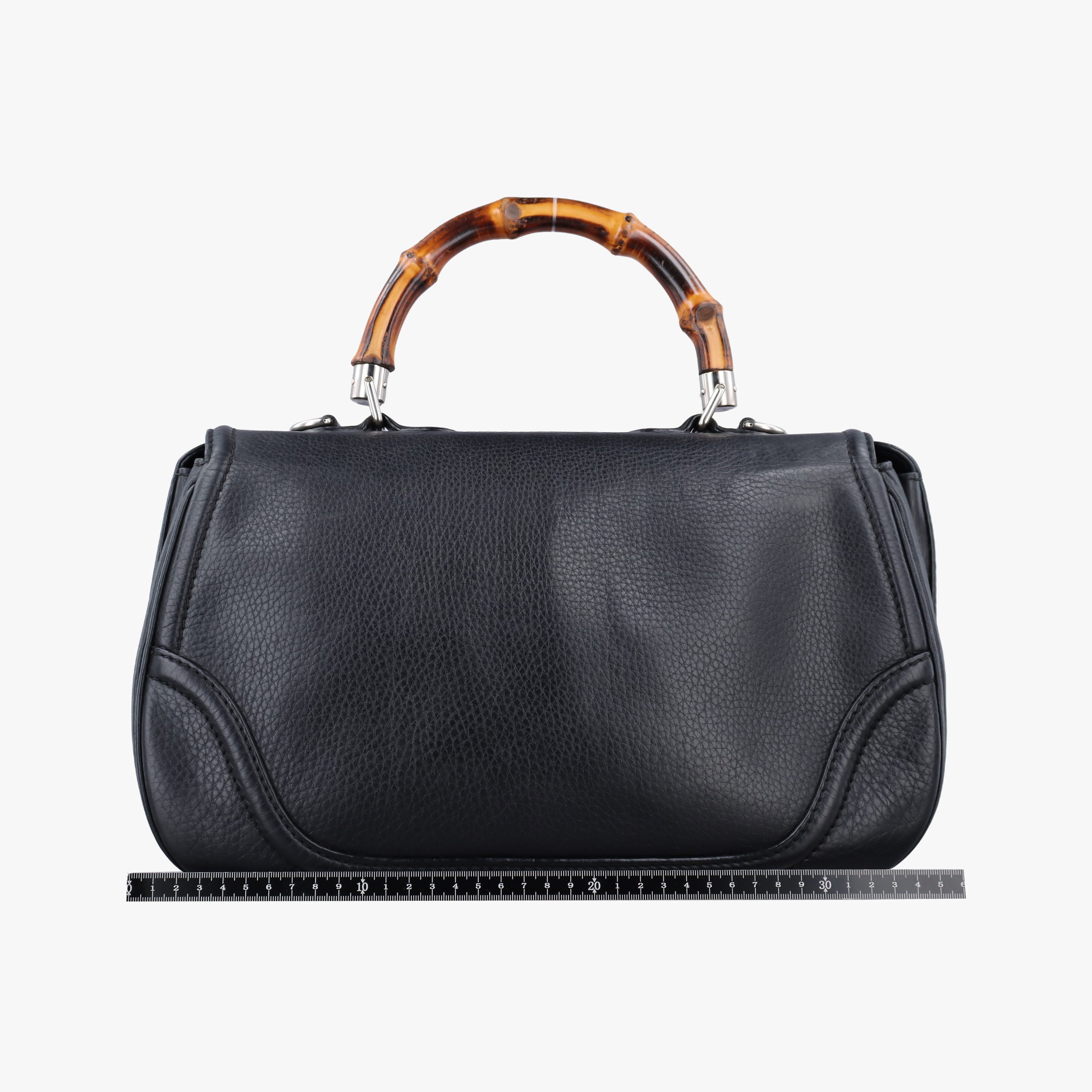 Pre-owned Gucci New Bamboo Black Leather 240241 shoulderbag | stylenewstar
