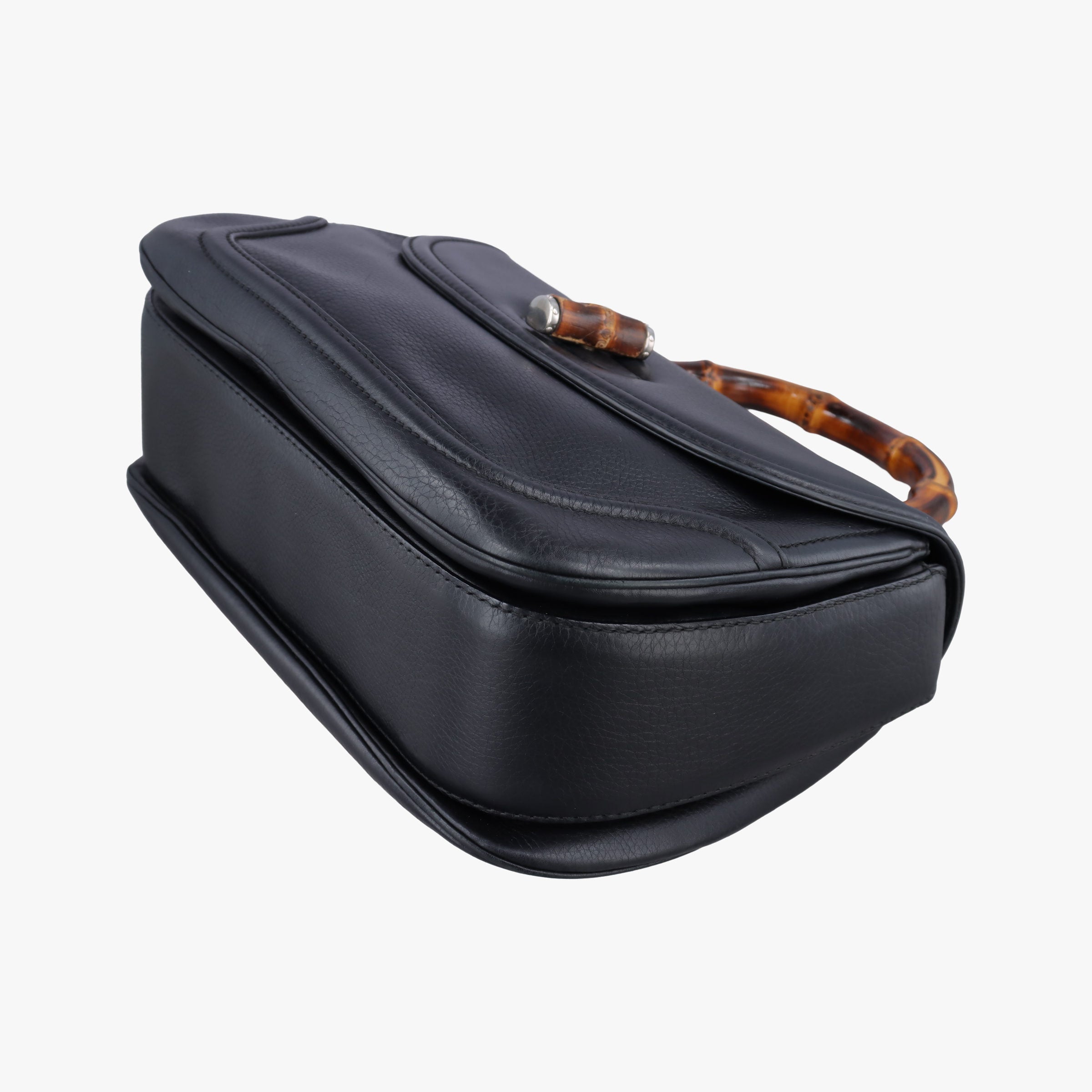 Pre-owned Gucci New Bamboo Black Leather 240241 shoulderbag | stylenewstar