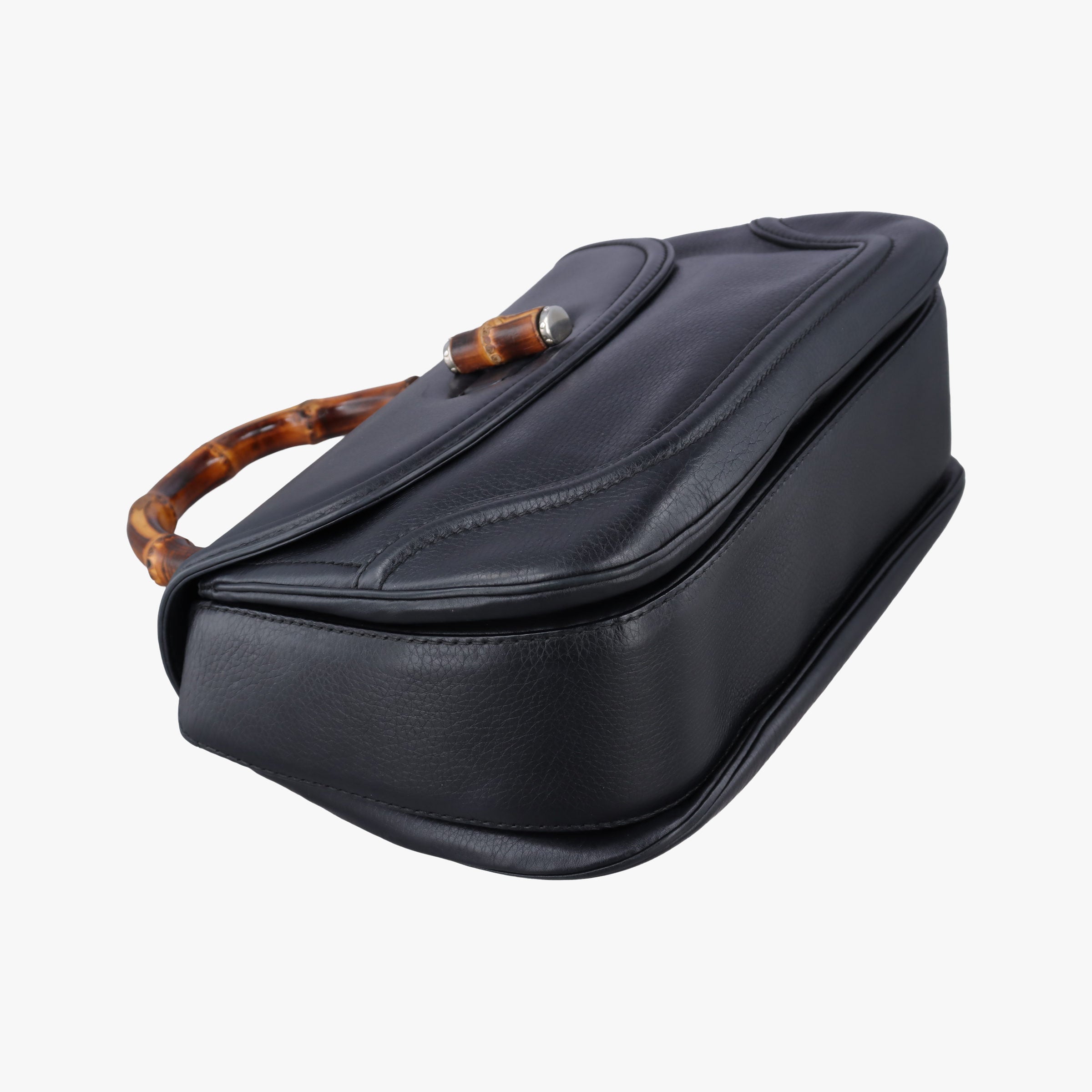 Pre-owned Gucci New Bamboo Black Leather 240241 shoulderbag | stylenewstar