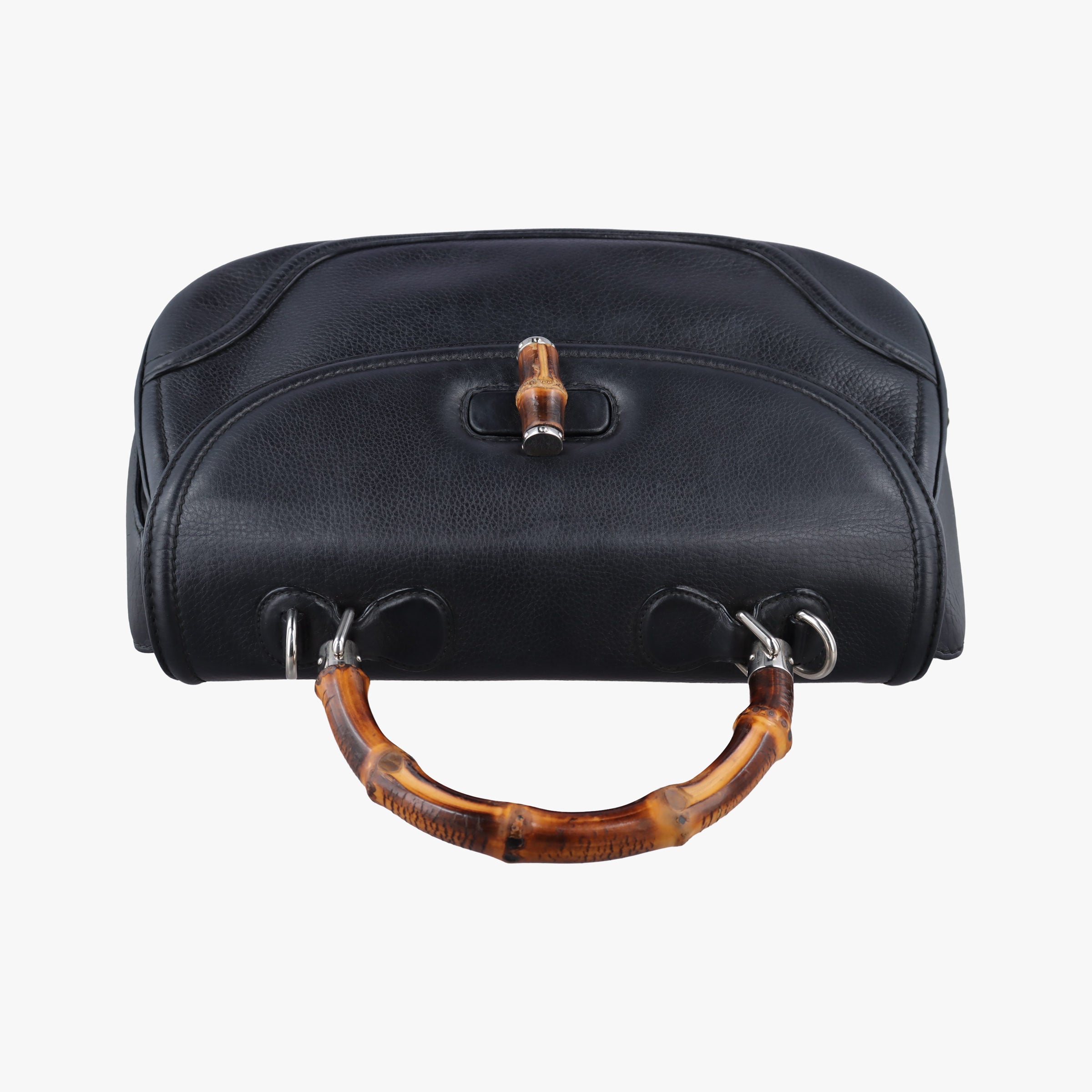 Pre-owned Gucci New Bamboo Black Leather 240241 shoulderbag | stylenewstar