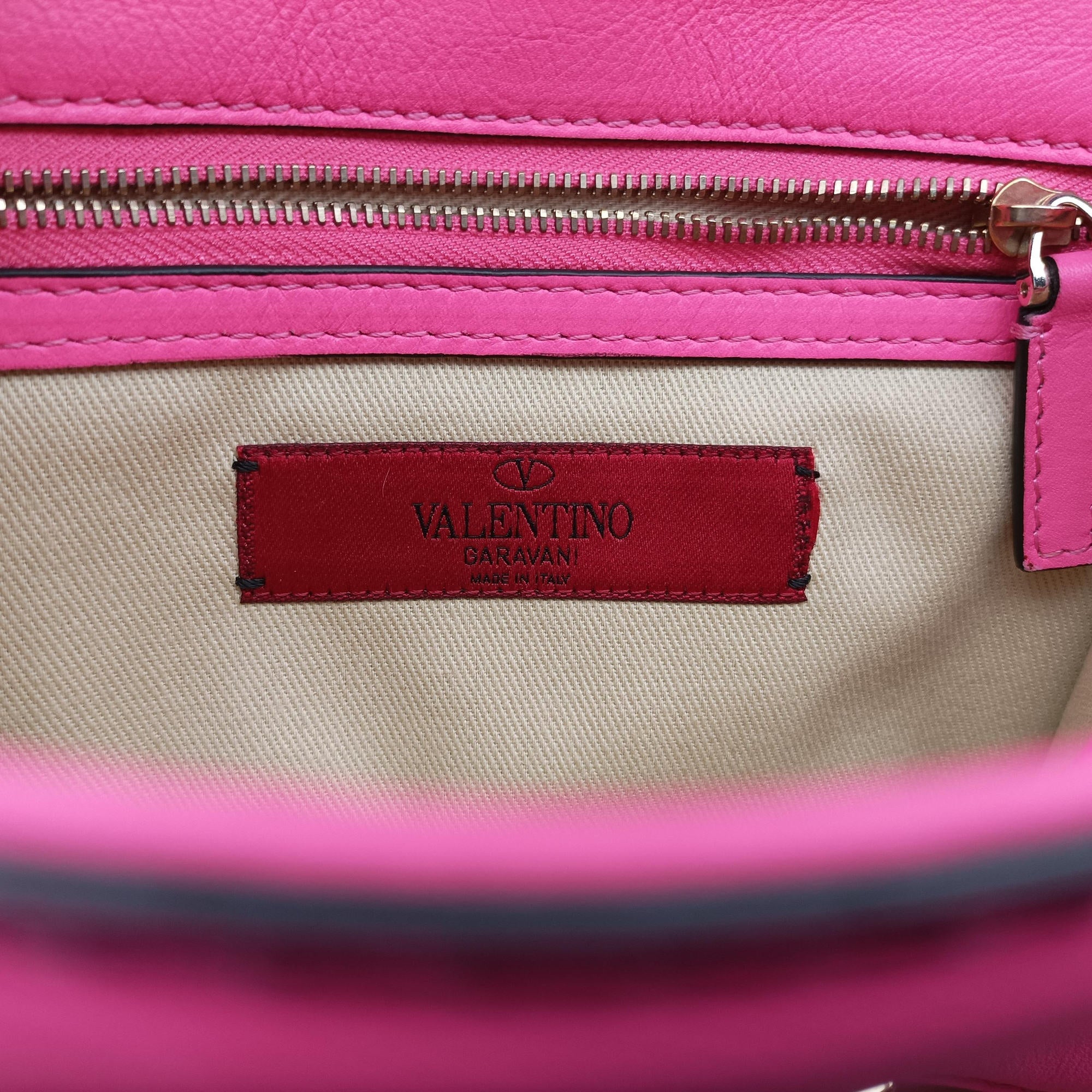 Pre-owned Valentino Rockstud Glam Lock Pink Leather  shoulderbag | stylenewstar
