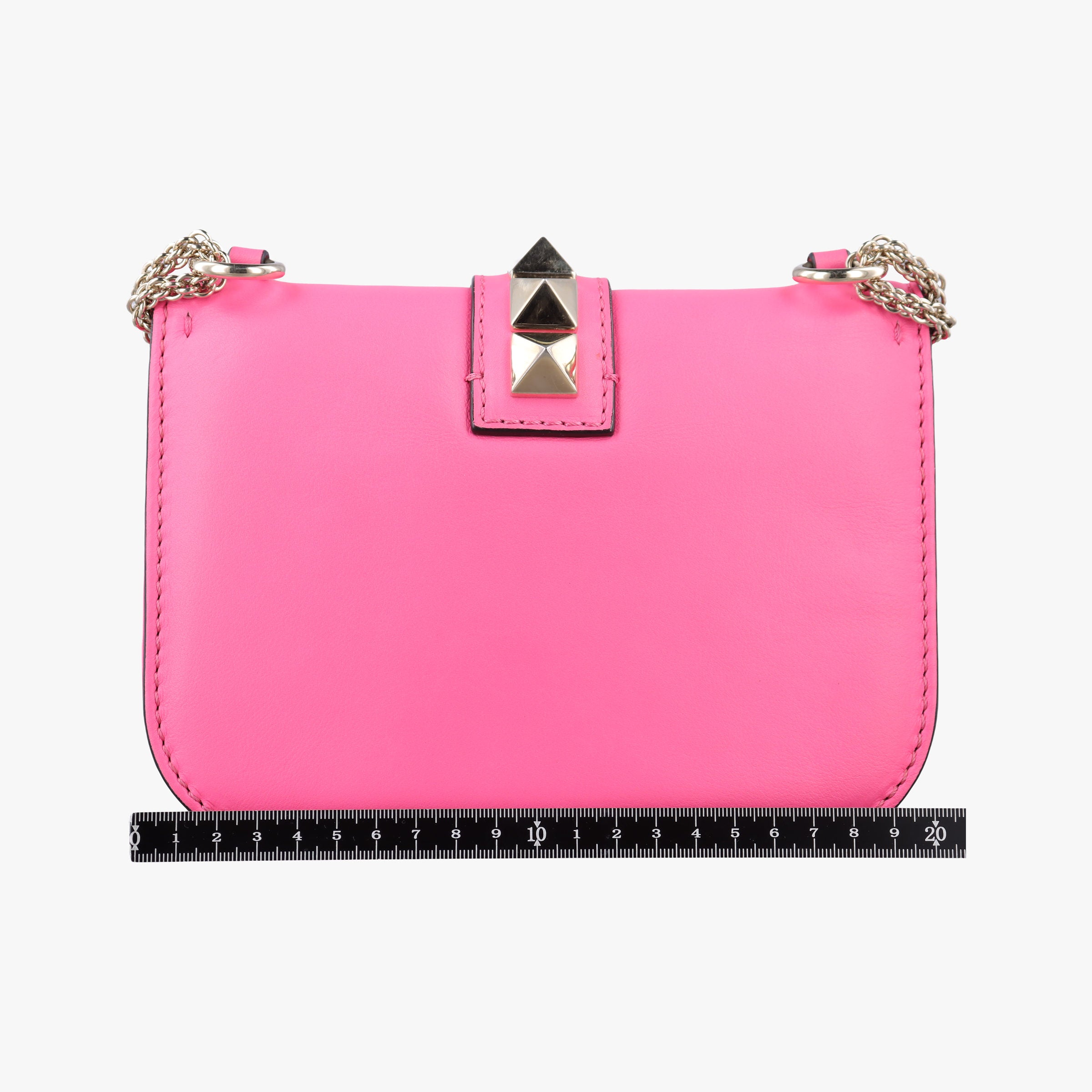 Pre-owned Valentino Rockstud Glam Lock Pink Leather  shoulderbag | stylenewstar