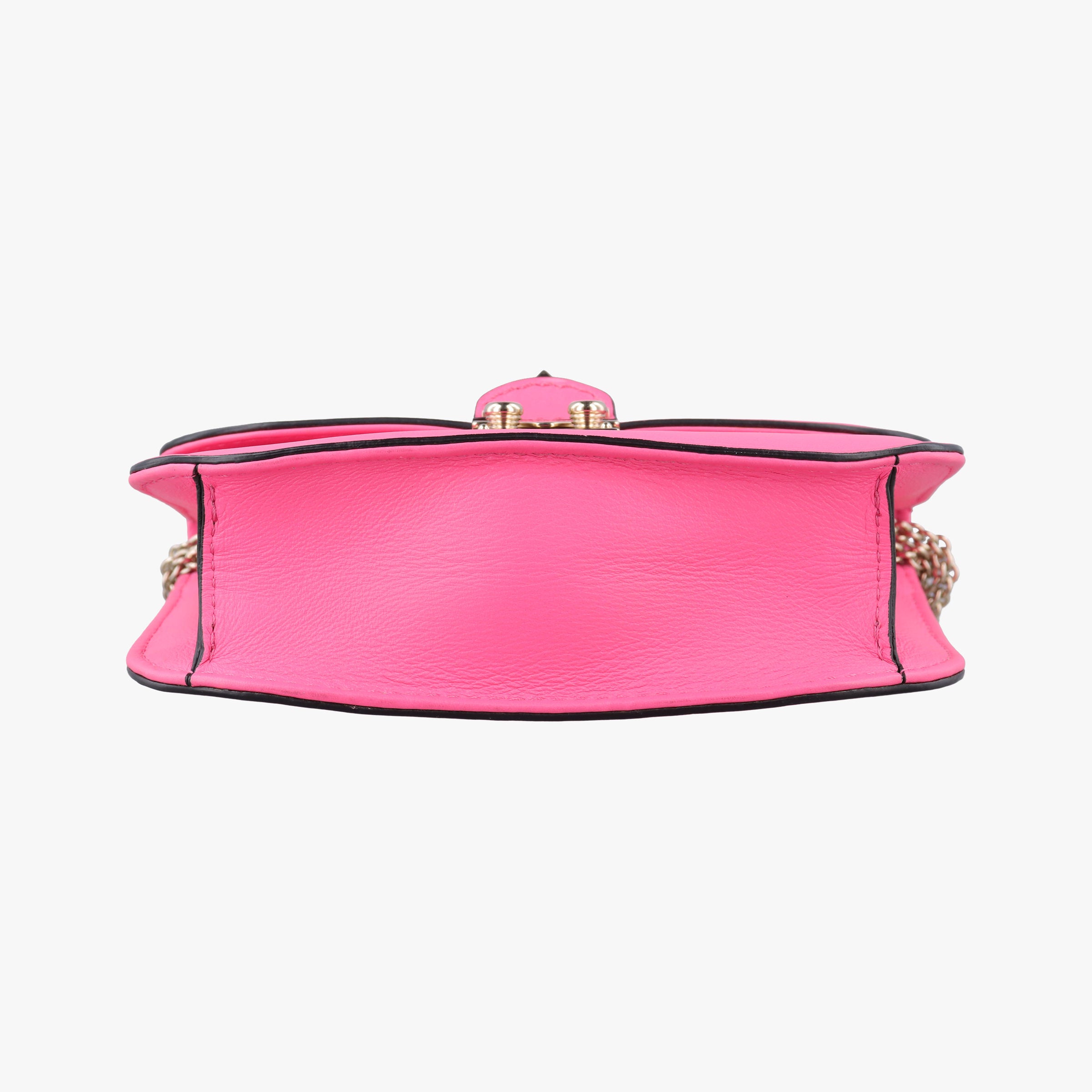 Pre-owned Valentino Rockstud Glam Lock Pink Leather  shoulderbag | stylenewstar
