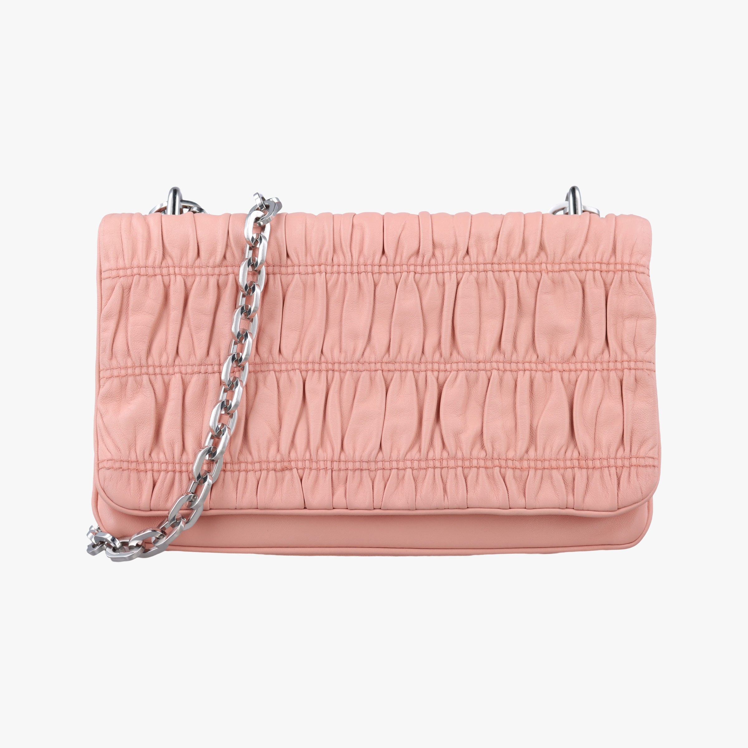 Secondhand Prada Fuoco Nappa Gaufre Pink Nappa Leather 1BD009 shoulderbag | stylenewstar