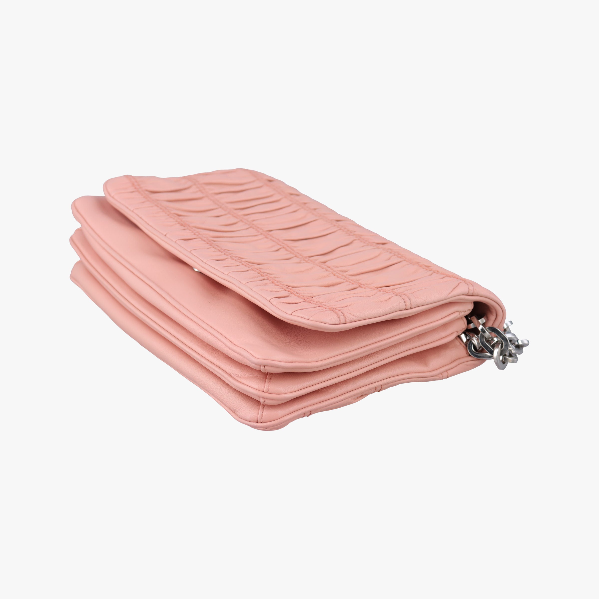Secondhand Prada Fuoco Nappa Gaufre Pink Nappa Leather 1BD009 shoulderbag | stylenewstar