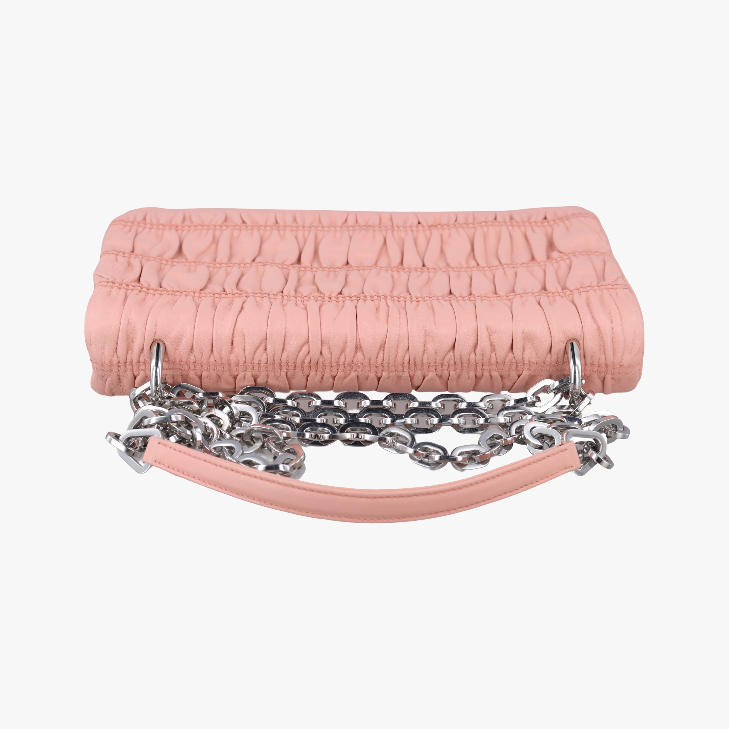 Secondhand Prada Fuoco Nappa Gaufre Pink Nappa Leather 1BD009 shoulderbag | stylenewstar